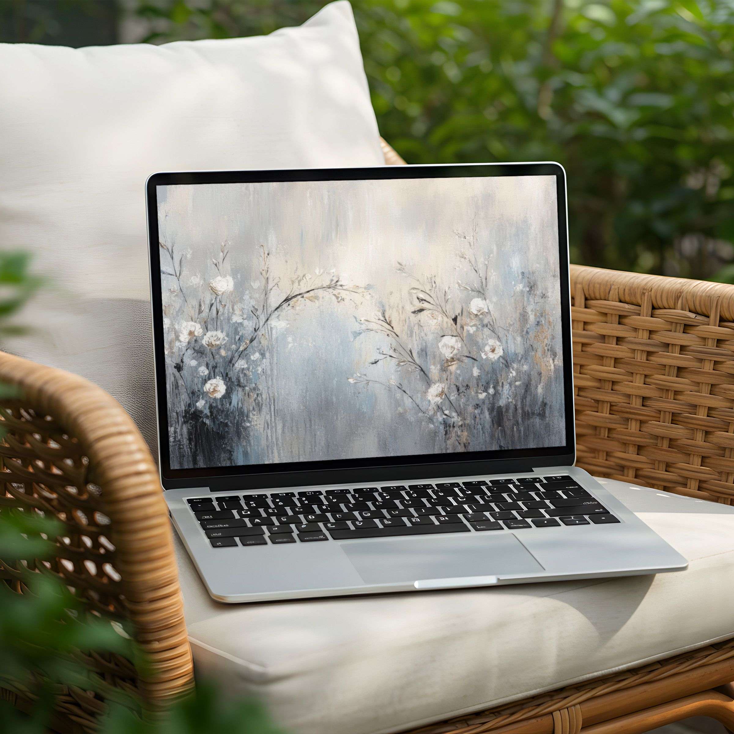 Elegant floral-themed desktop background for instant download enhances PC or Laptop with calming inspiration and mindful serenity