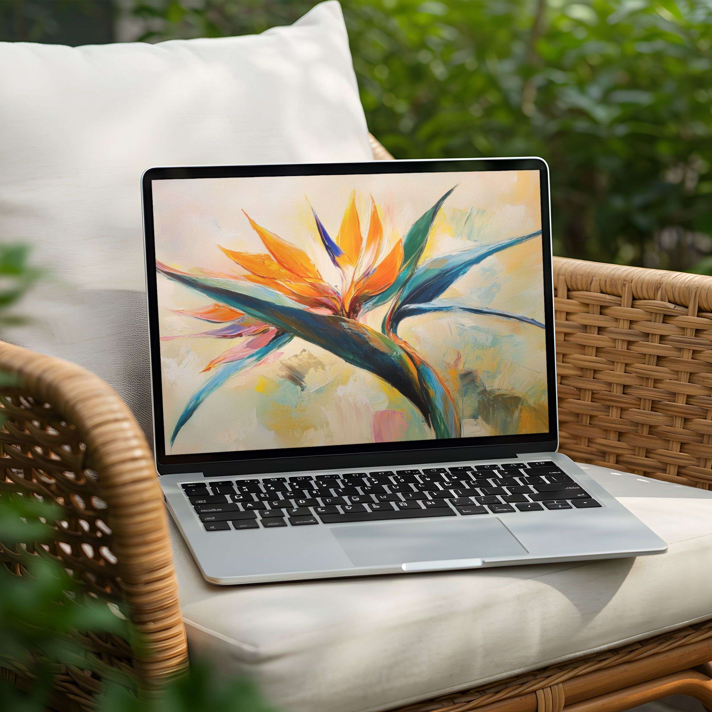 Elegant botanical art for your desktop background on PC and Laptop brings calm inspiration with instant download convenience