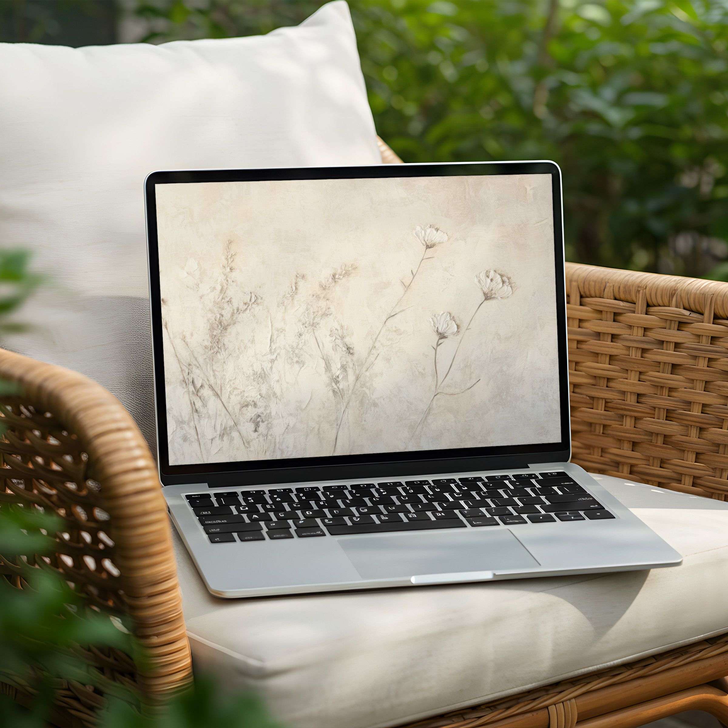 Elegant floral desktop background for PC and Laptop offering instant download to inspire calm and mindfulness in your workspace