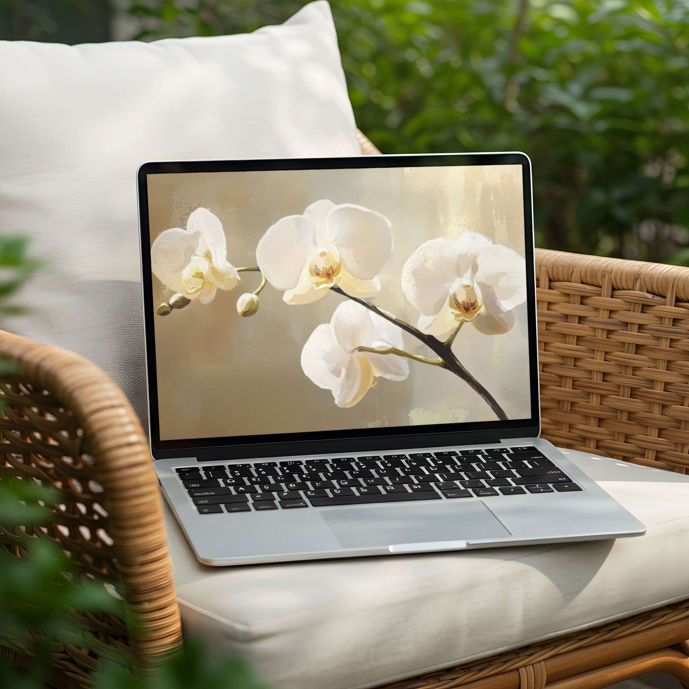 Elegant orchid desktop background for PC or Laptop brings calm and inspiration with instant download for mindful aesthetics