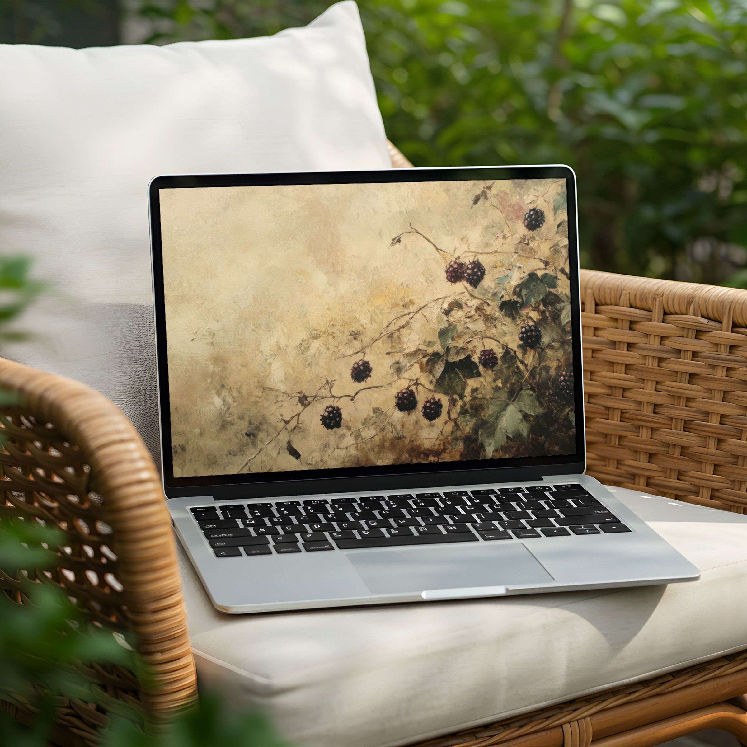 Elegant floral desktop background for PC or Laptop inspires mindfulness and calm; instant download for design-conscious souls
