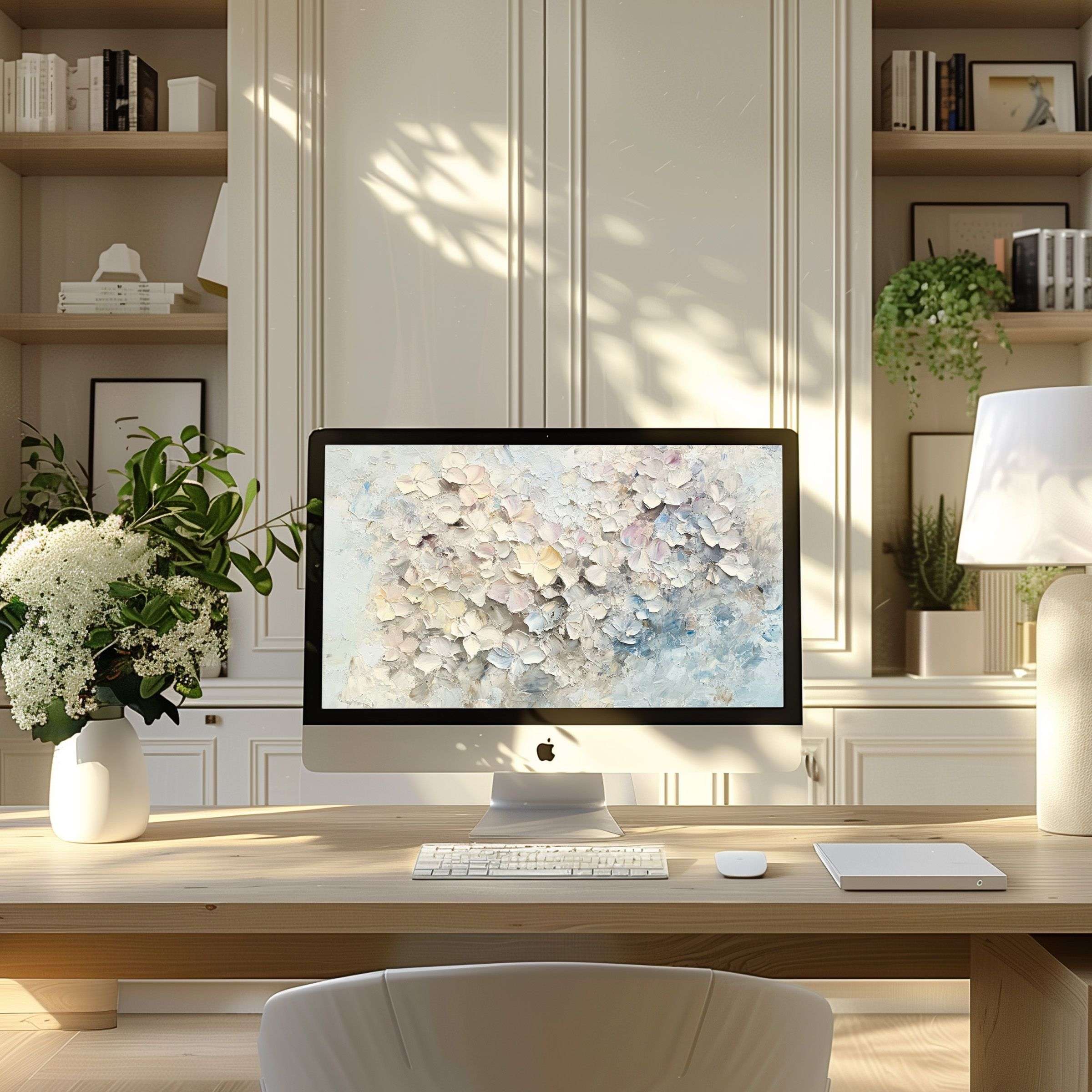 Elegant wallpaper for computer brings calm inspiration to your PC or Laptop, perfect for home office or digital download