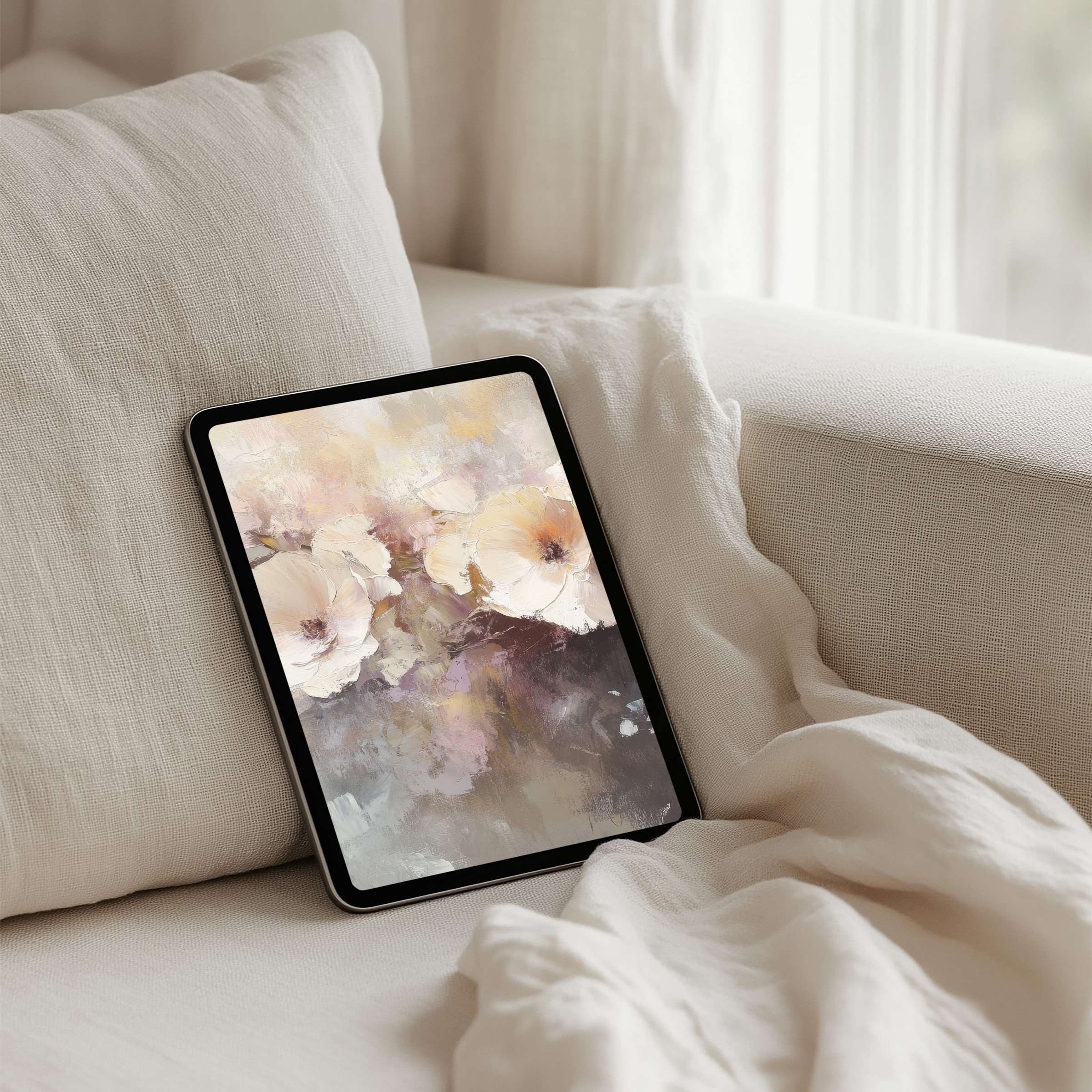 Elegant floral iPad background for instant download offering calm and inspiration fits tablets like iPad Samsung Android