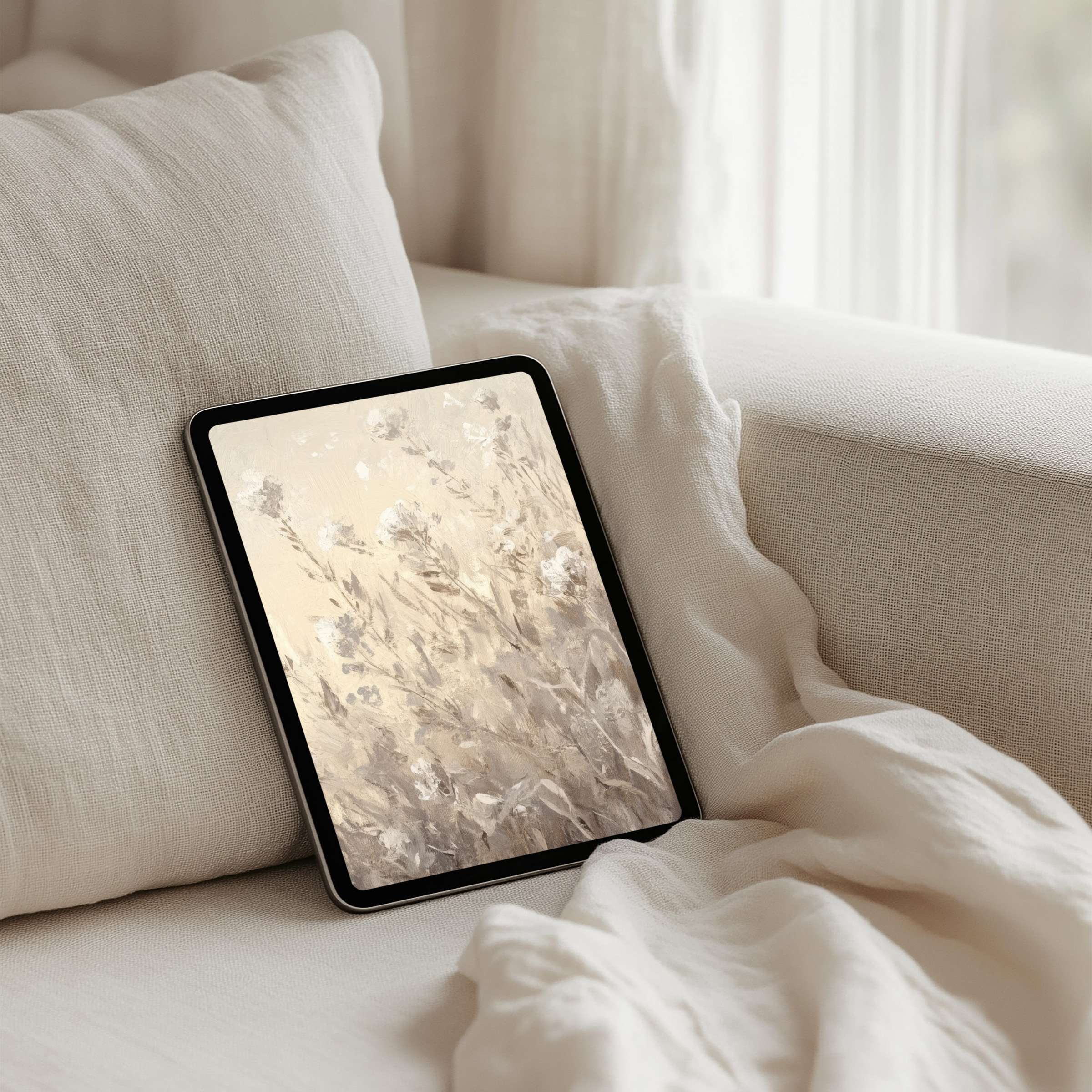 Elegant iPad background with soft floral textures for instant download fits perfectly on Samsung and Android tablets inspiring calm
