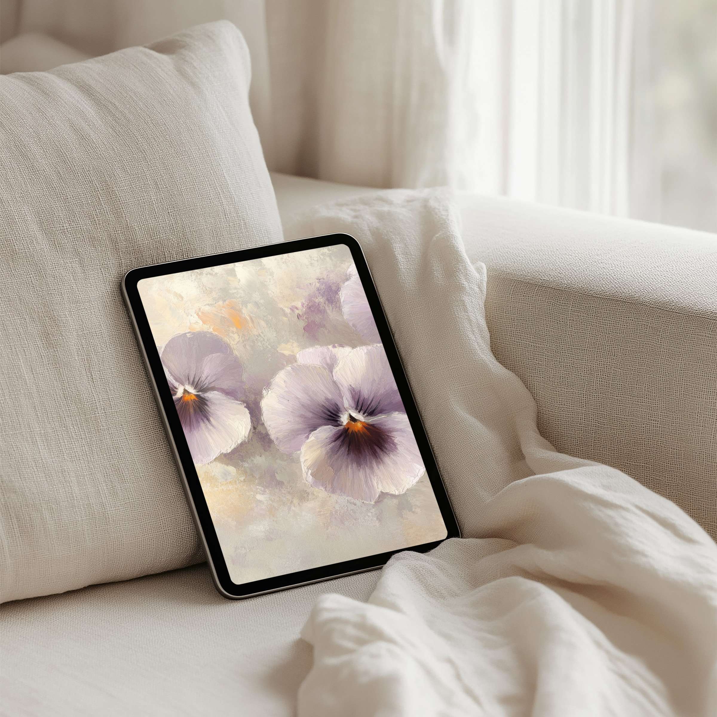 Elegant floral iPad background for instant download offers calm inspiration, perfect for any tablet's elegance and mindfulness