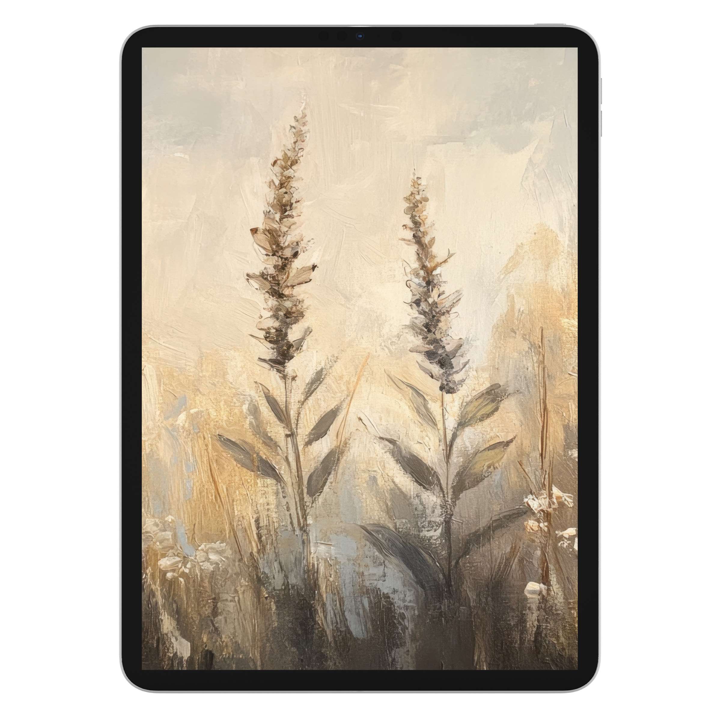 Elegant botanical iPad wallpaper featuring soft, earthy tones creates a calming digital download background for tablets like iPad and Android