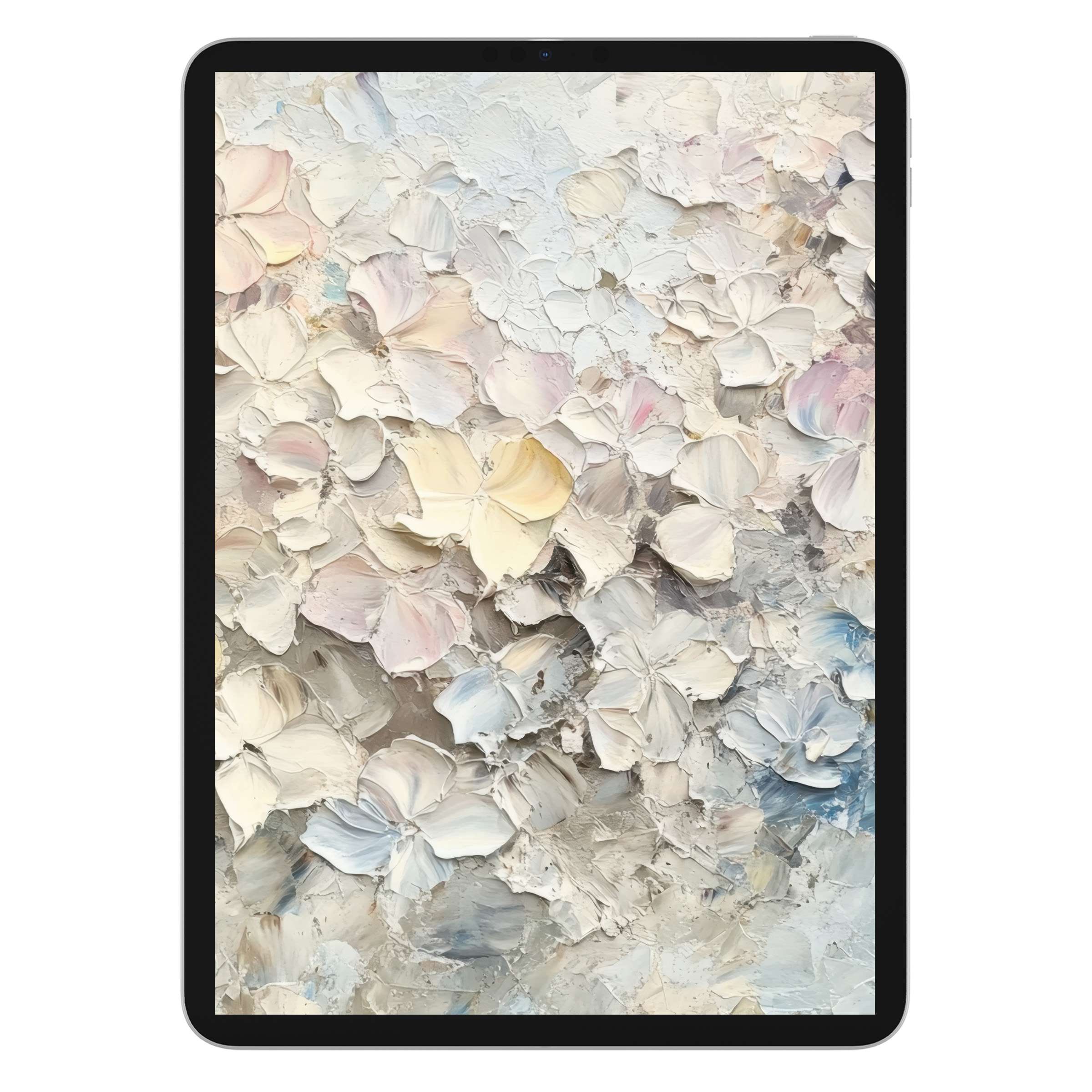 Elegant botanical iPad wallpaper with soft pastel textures offers a serene digital download background for any tablet device