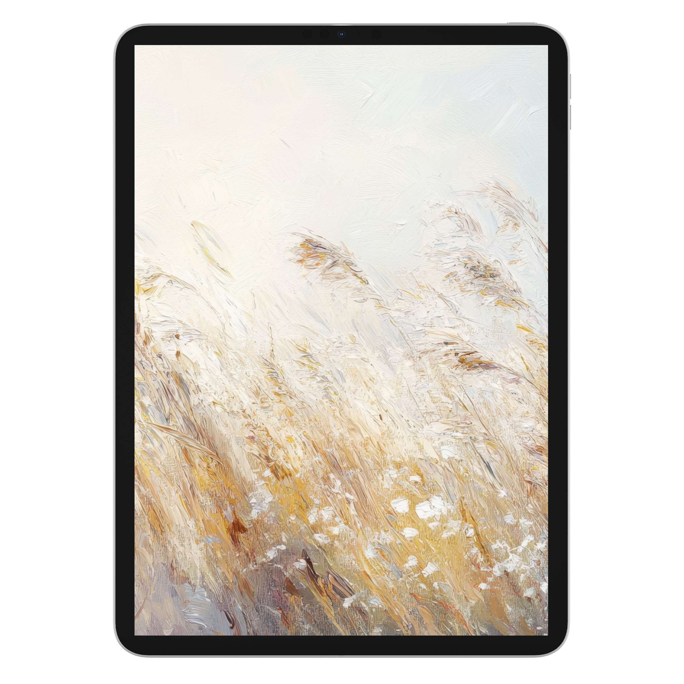 Elegant botanical iPad wallpaper with soft earth tones, perfect digital download for a calming background on tablet screens