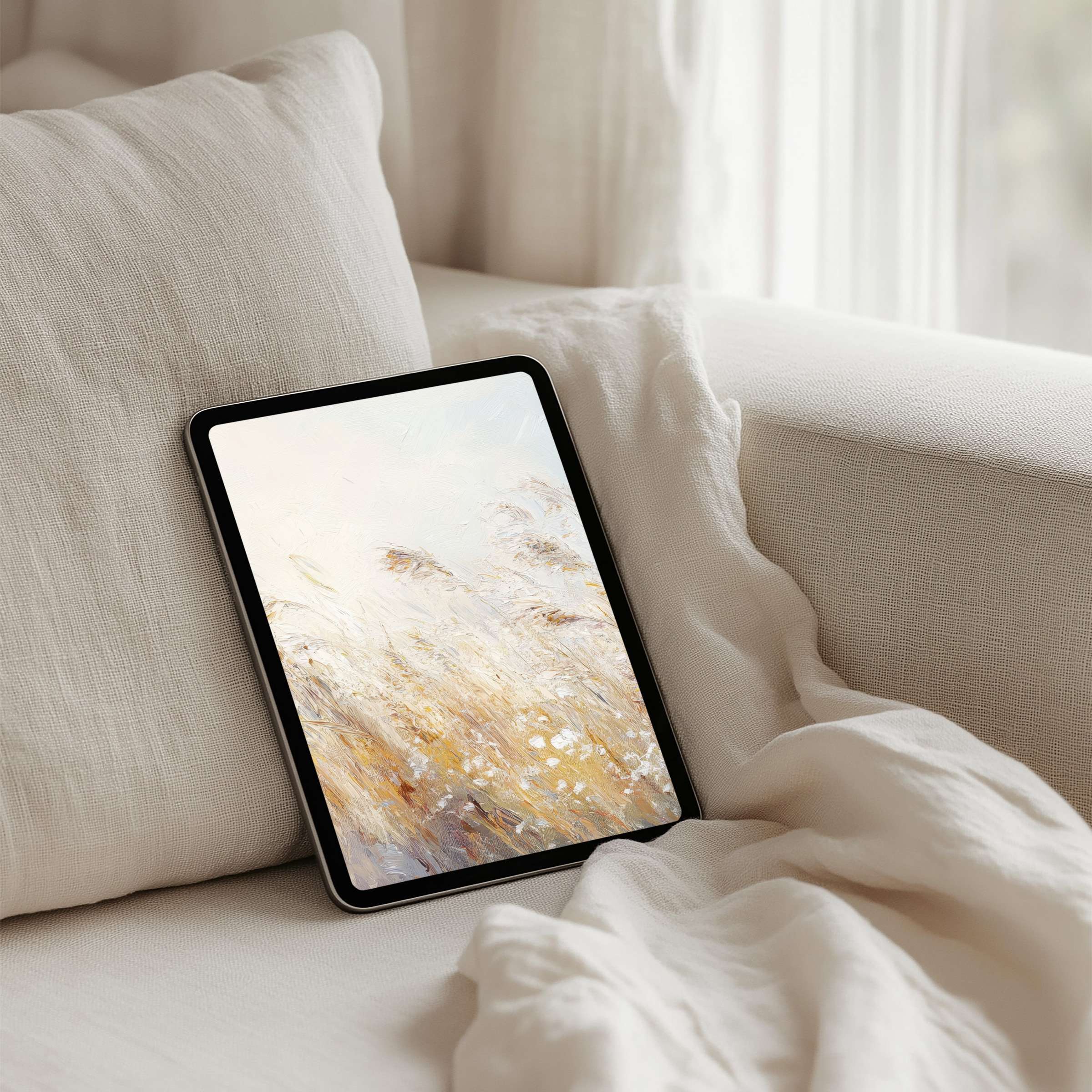 Elegant iPad background with serene abstract nature design for instant download perfect for any tablet enhancing calm elegance