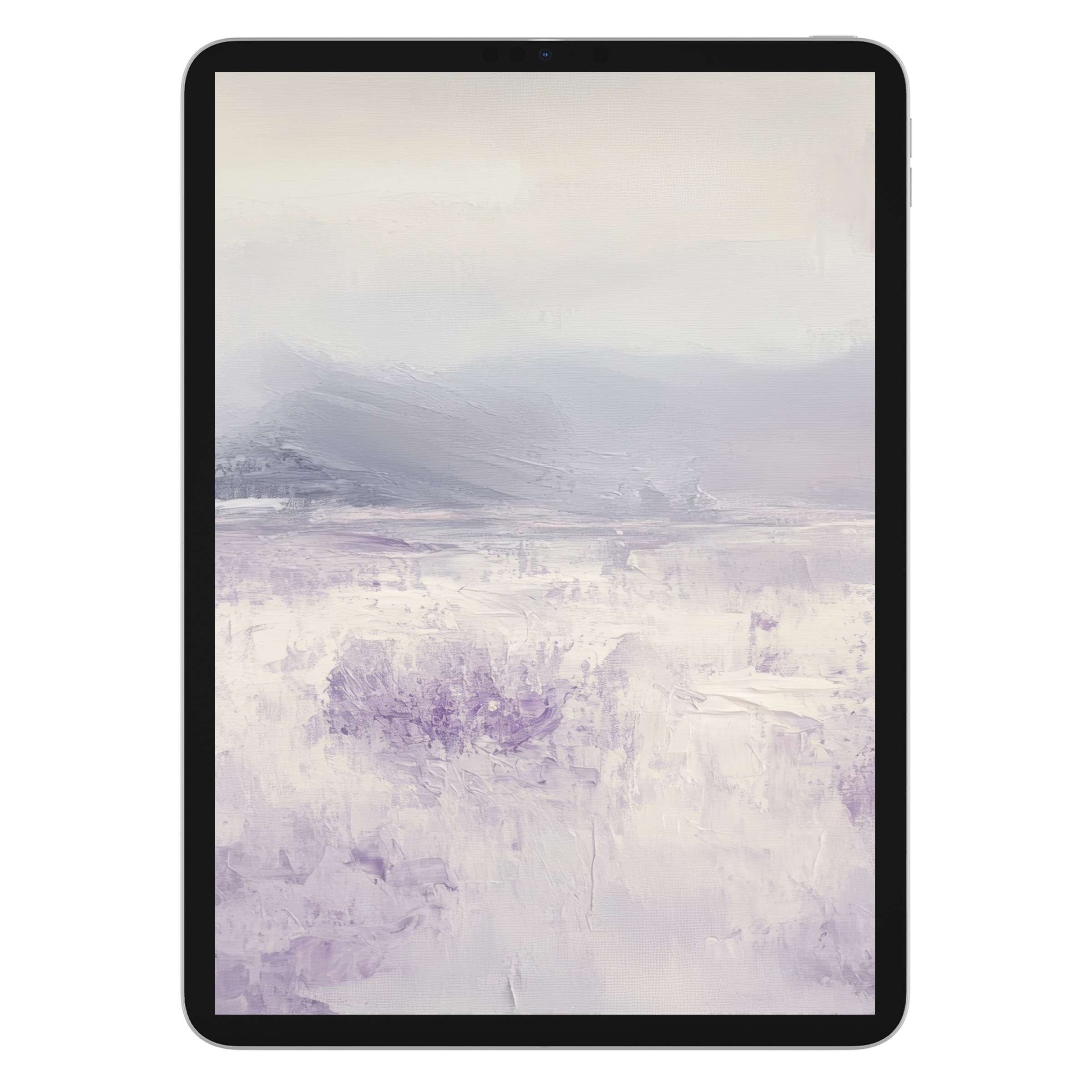 Elegant botanical iPad wallpaper in soft lavender with serene abstract textures, perfect digital download background for tablets