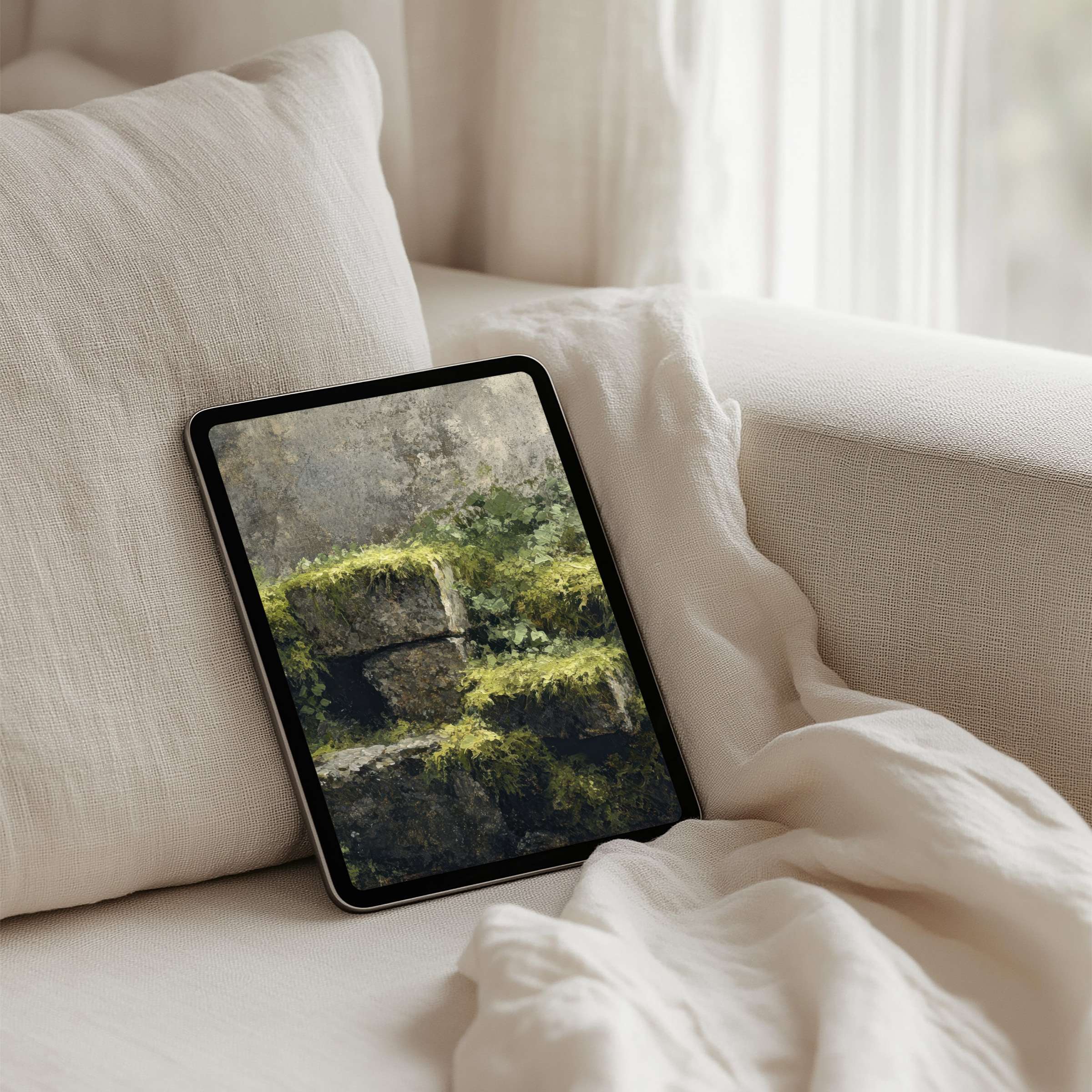 Elegant nature-inspired iPad background for instant download brings calm and inspiration to any tablet setting with soothing textures