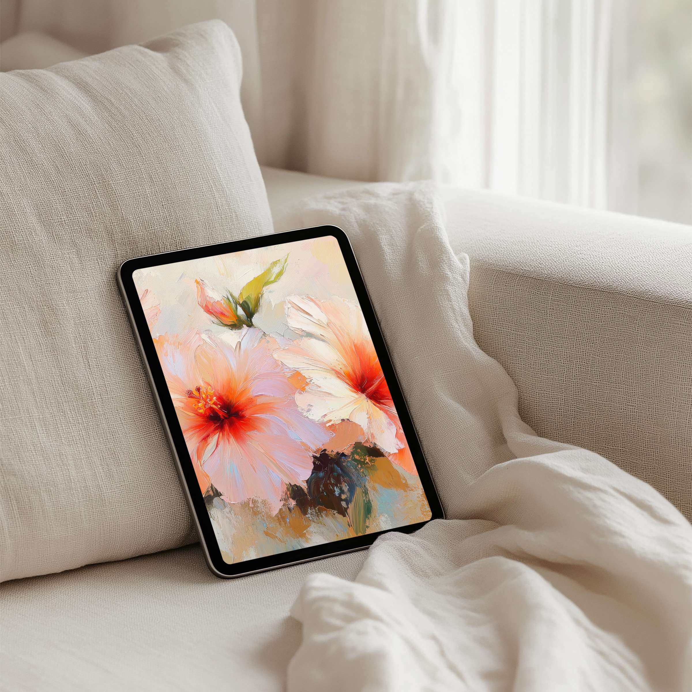 Elegant floral iPad background offering serenity and inspiration for your tablet instant download for iPad Samsung Android devices