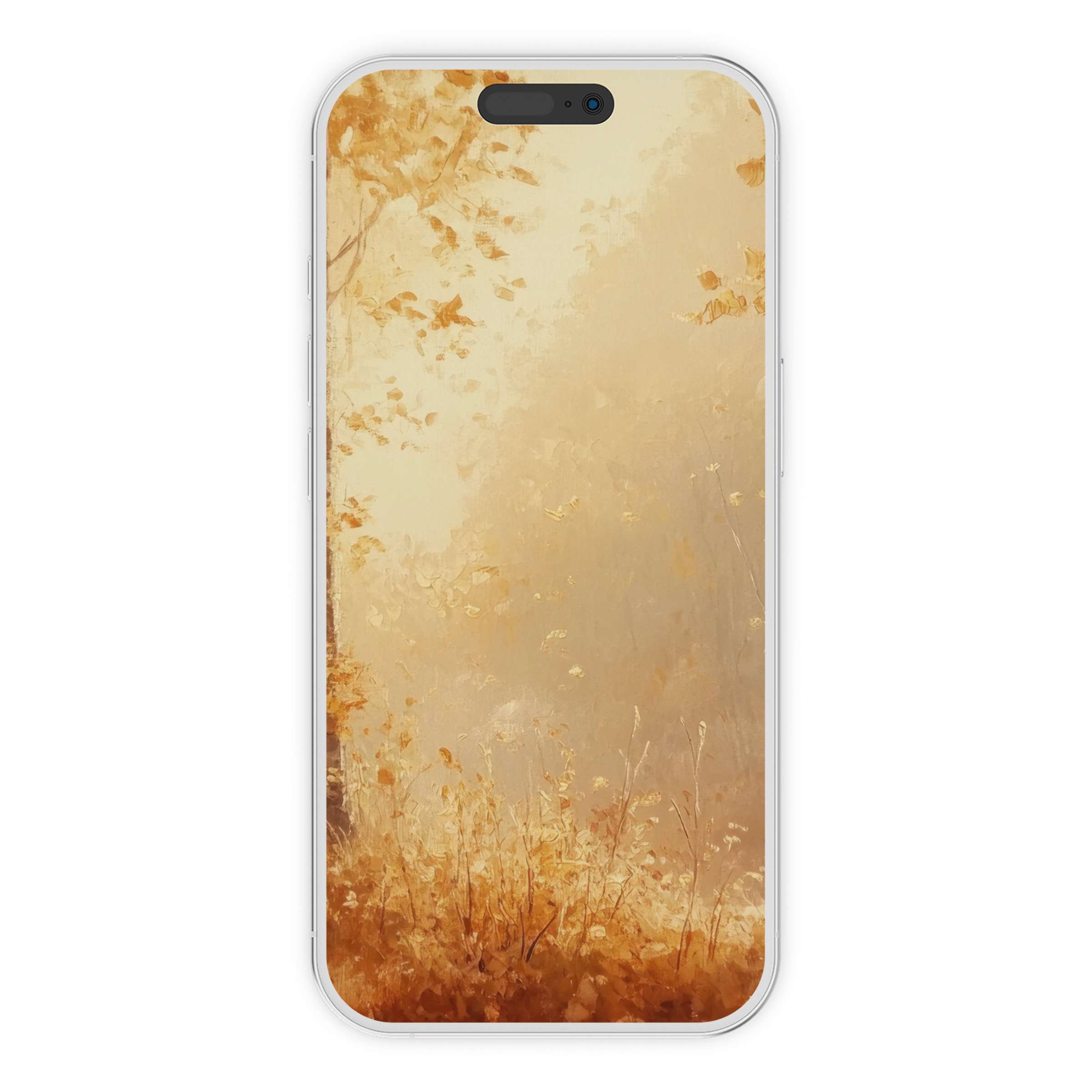 Elegant botanical iPhone wallpaper with warm autumn hues as a serene digital download, perfect for phone background on all devices