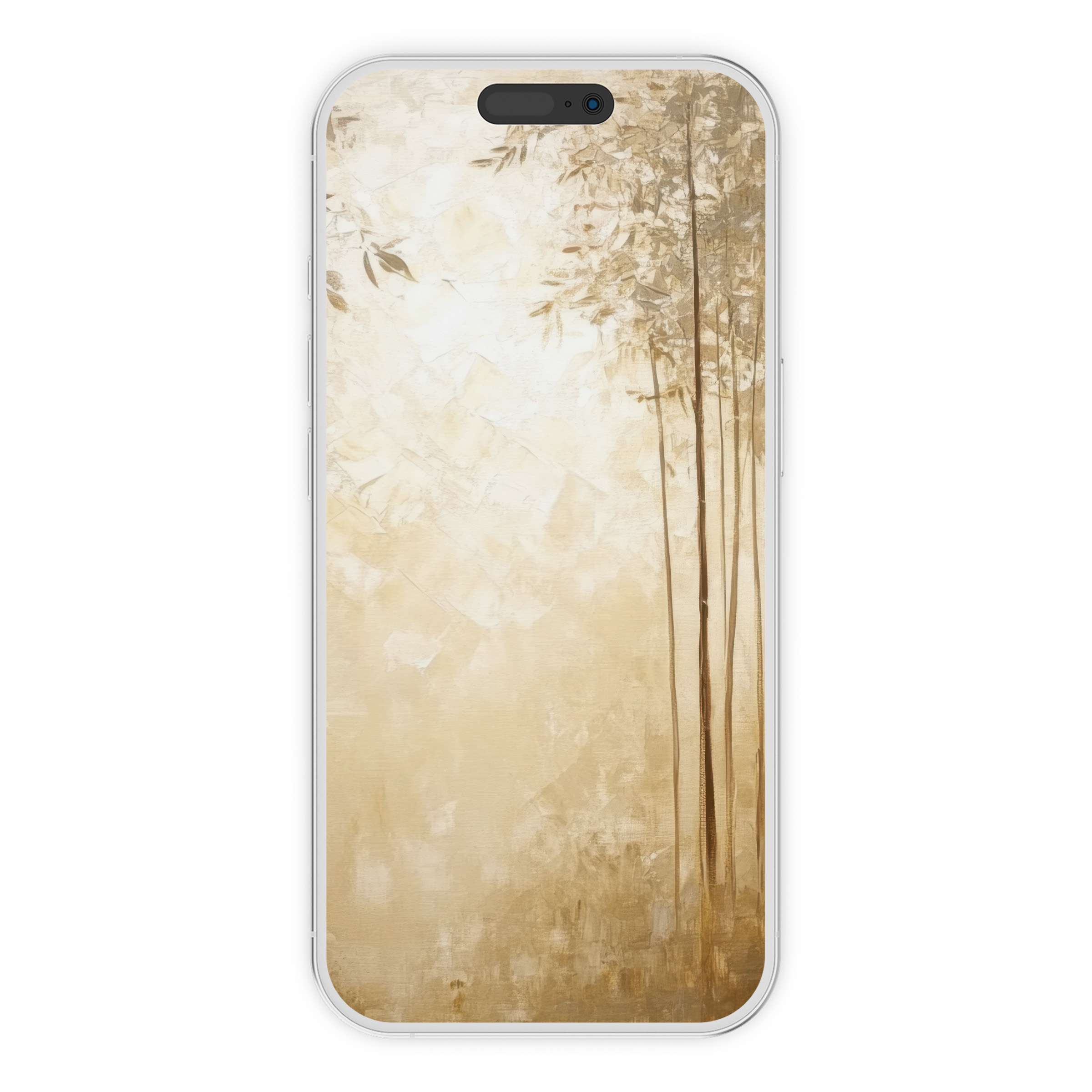 Elegant botanical iPhone wallpaper offers a soothing background with warm hues in artistic brushstrokes digital download for any phone