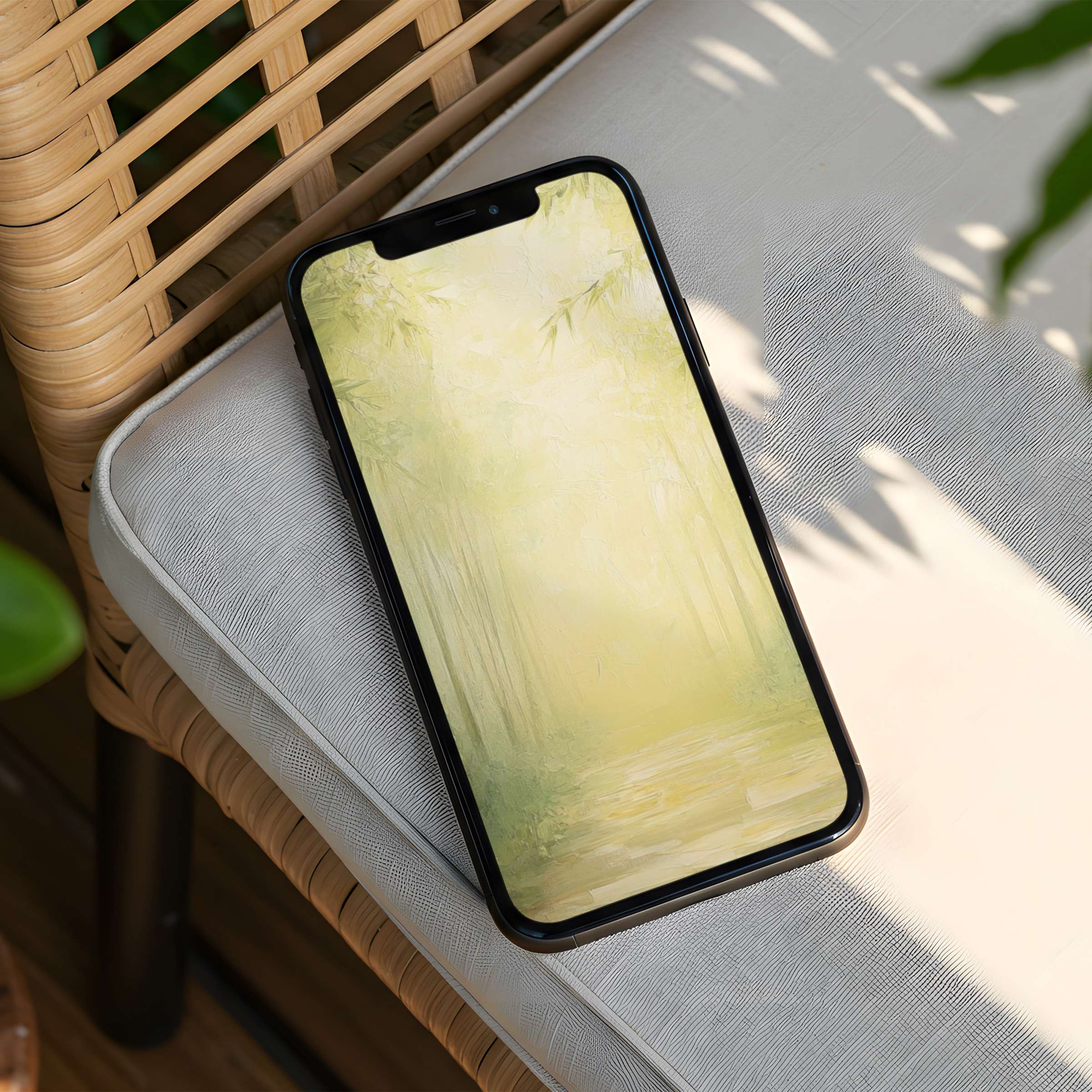 Serene forest-themed iPhone background offering instant download for iPhone and Android phone creating elegance and mindfulness