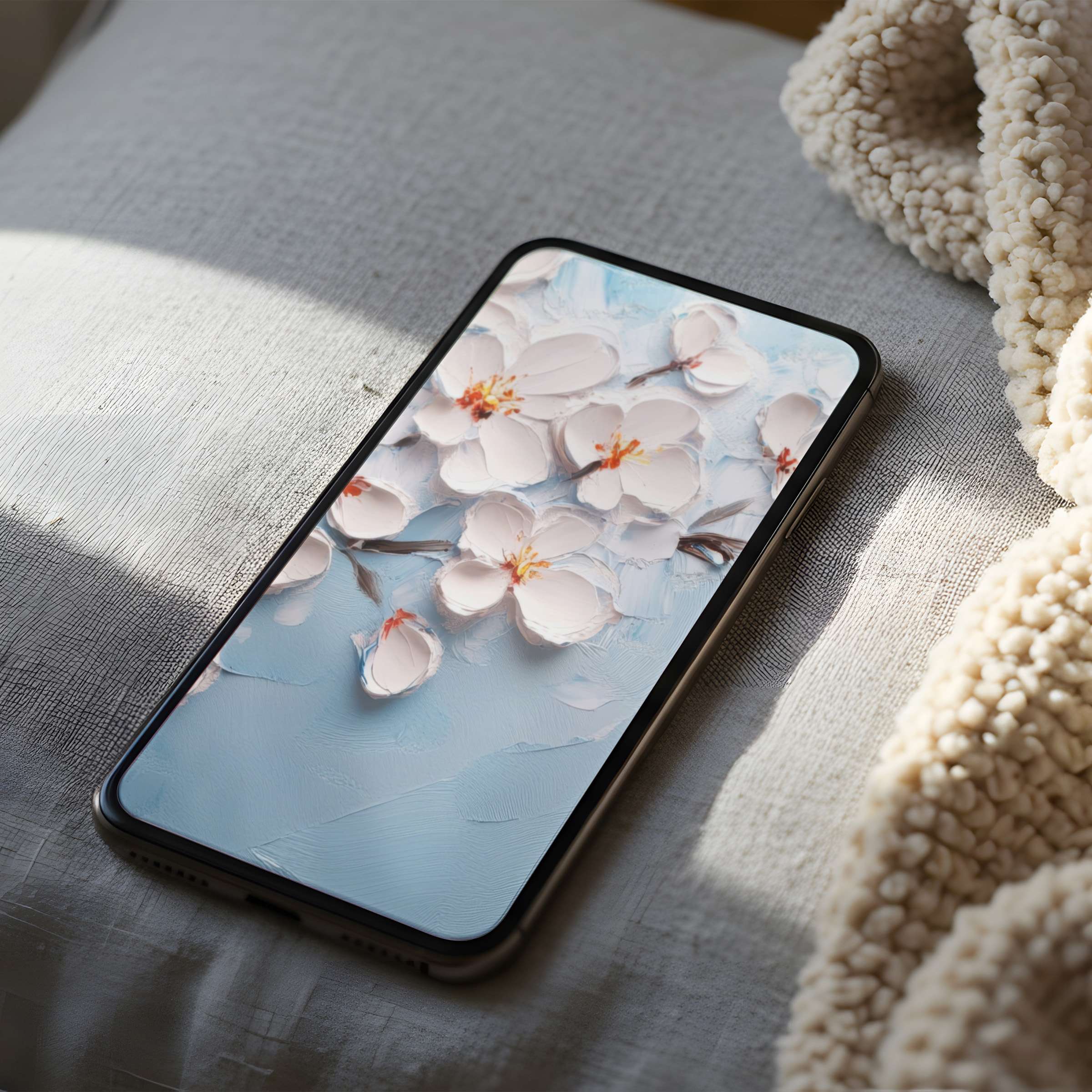 Elegant floral phone wallpaper with soft pastel petals offering tranquility in high resolution for iPhone and android download