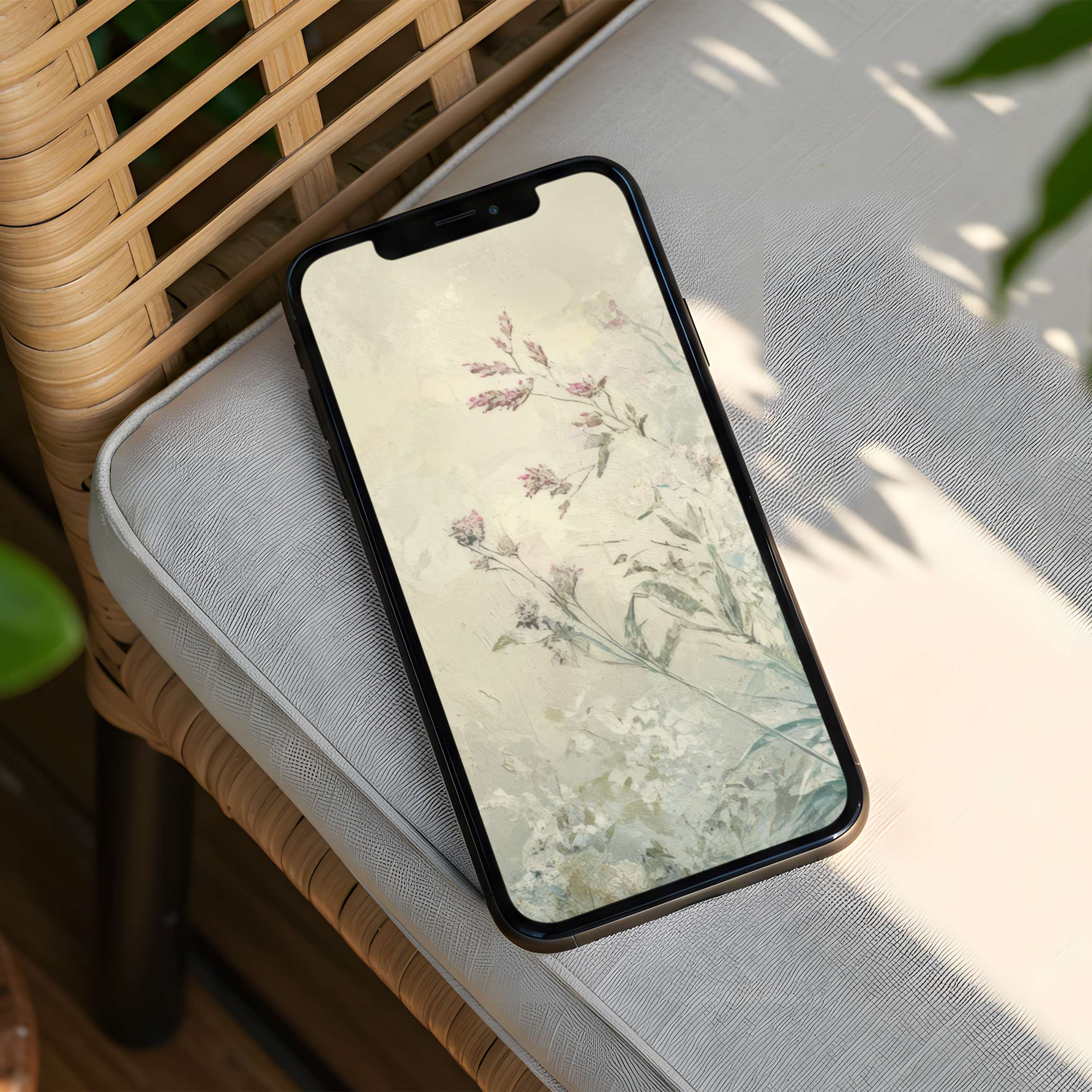 Elegant floral iPhone background for instant download brings calm and inspiration to any phone with serene pastel hues and soft texture