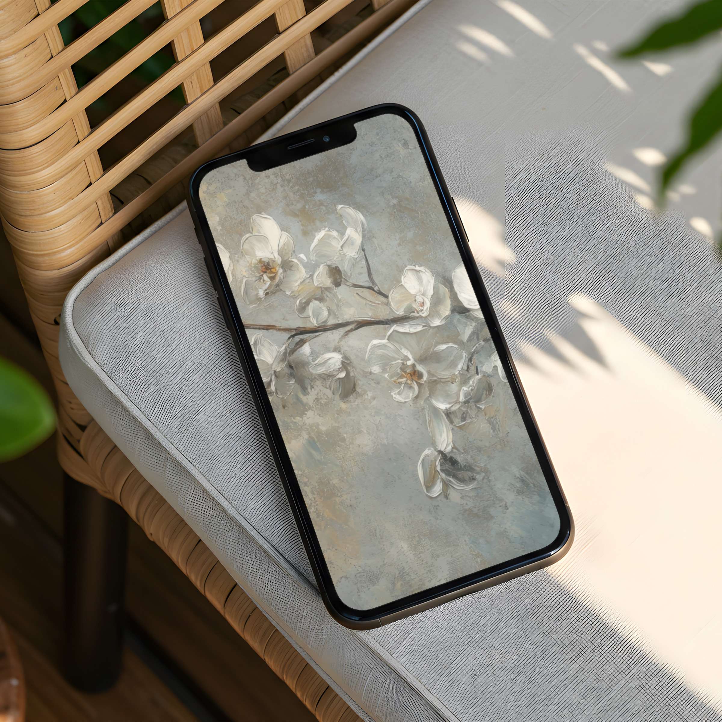 Elegant floral iPhone background in soft tones evokes calm and mindfulness instant download for phones seeking inspiration and style