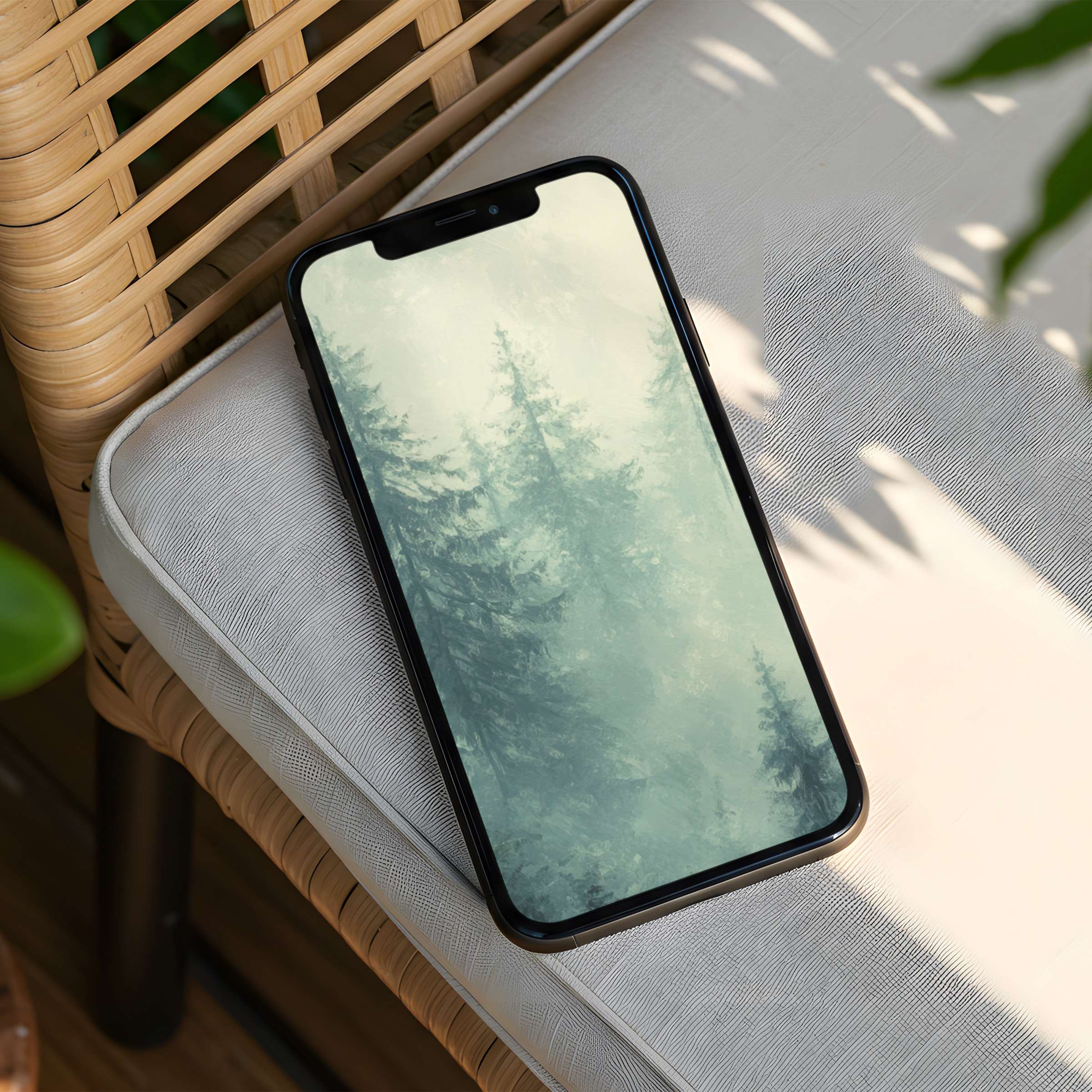 Calm forest-inspired iPhone background for instant download brings elegance and mindfulness, fitting any phone with serene beauty