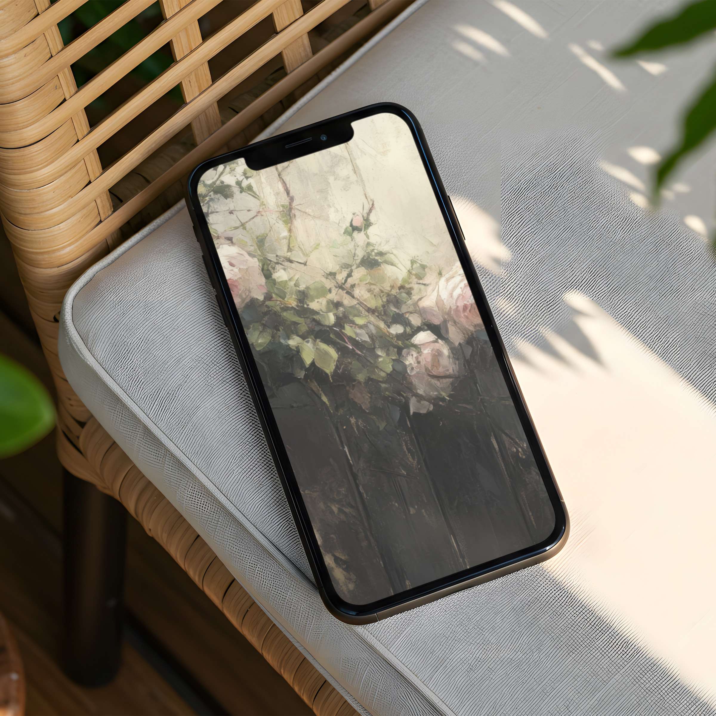 Elegant floral iPhone background offers a calming, aesthetic touch to your phone with instant download for serene inspiration