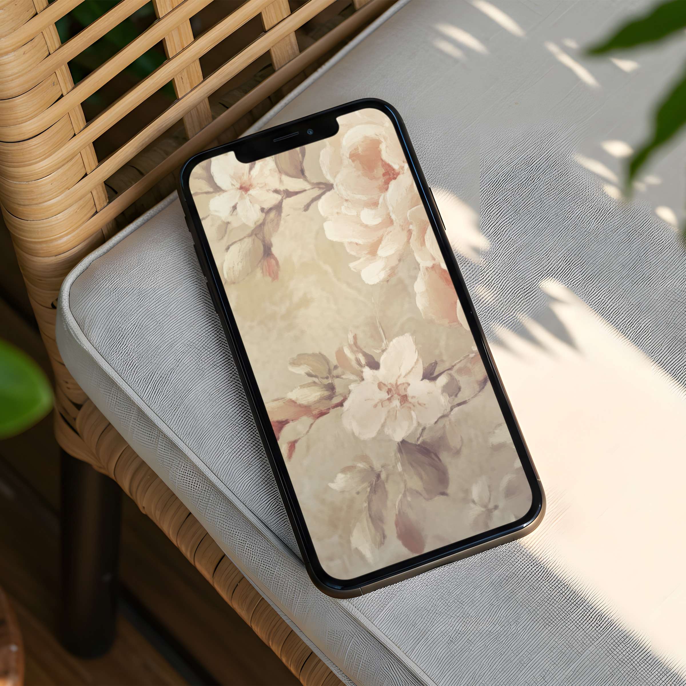 Elegant floral iPhone background with soft pastel tones for instant download inspiring calm and mindfulness on any phone device