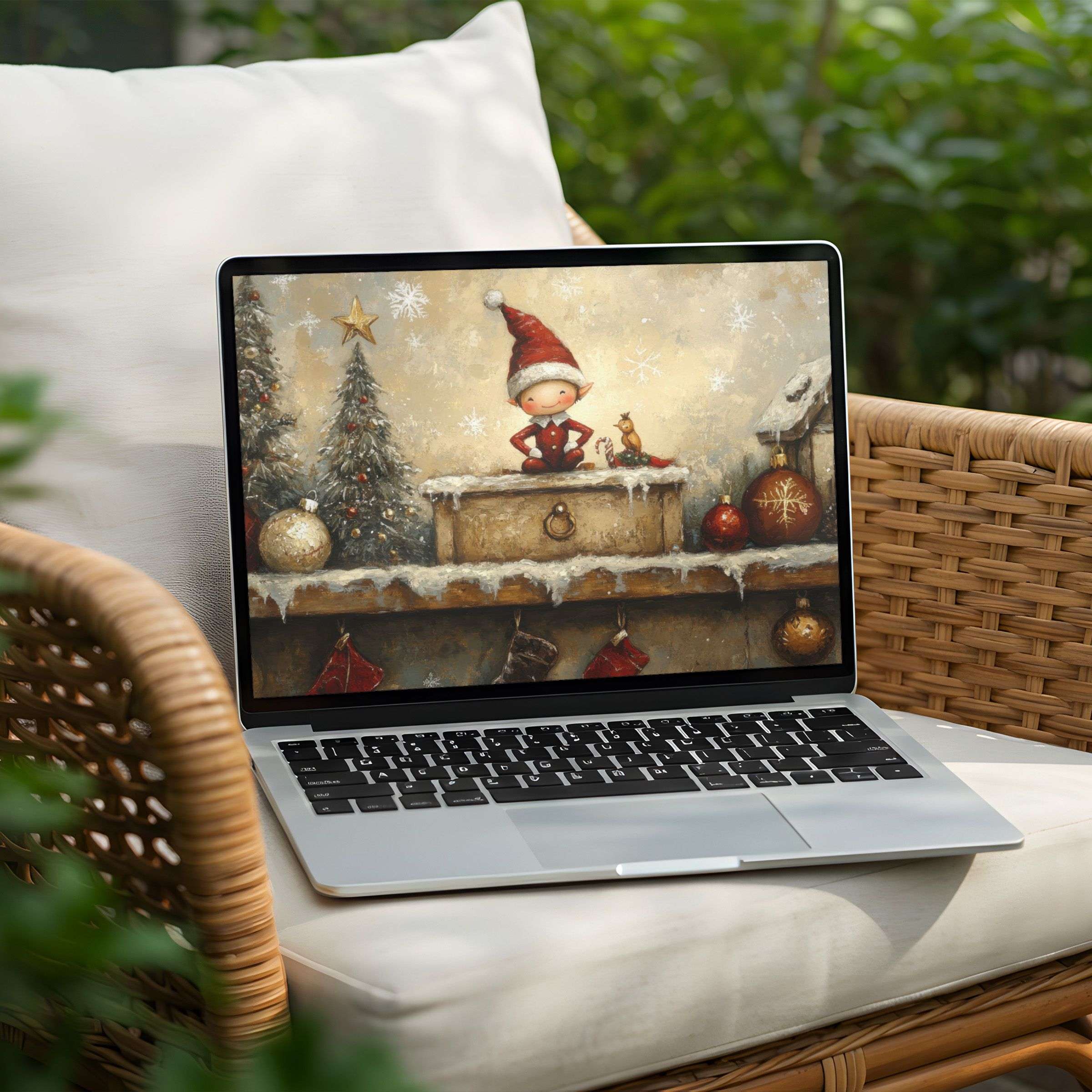 Inspire calm with this festive desktop background for PC or Laptop instant download for a cozy, elegant digital touch
