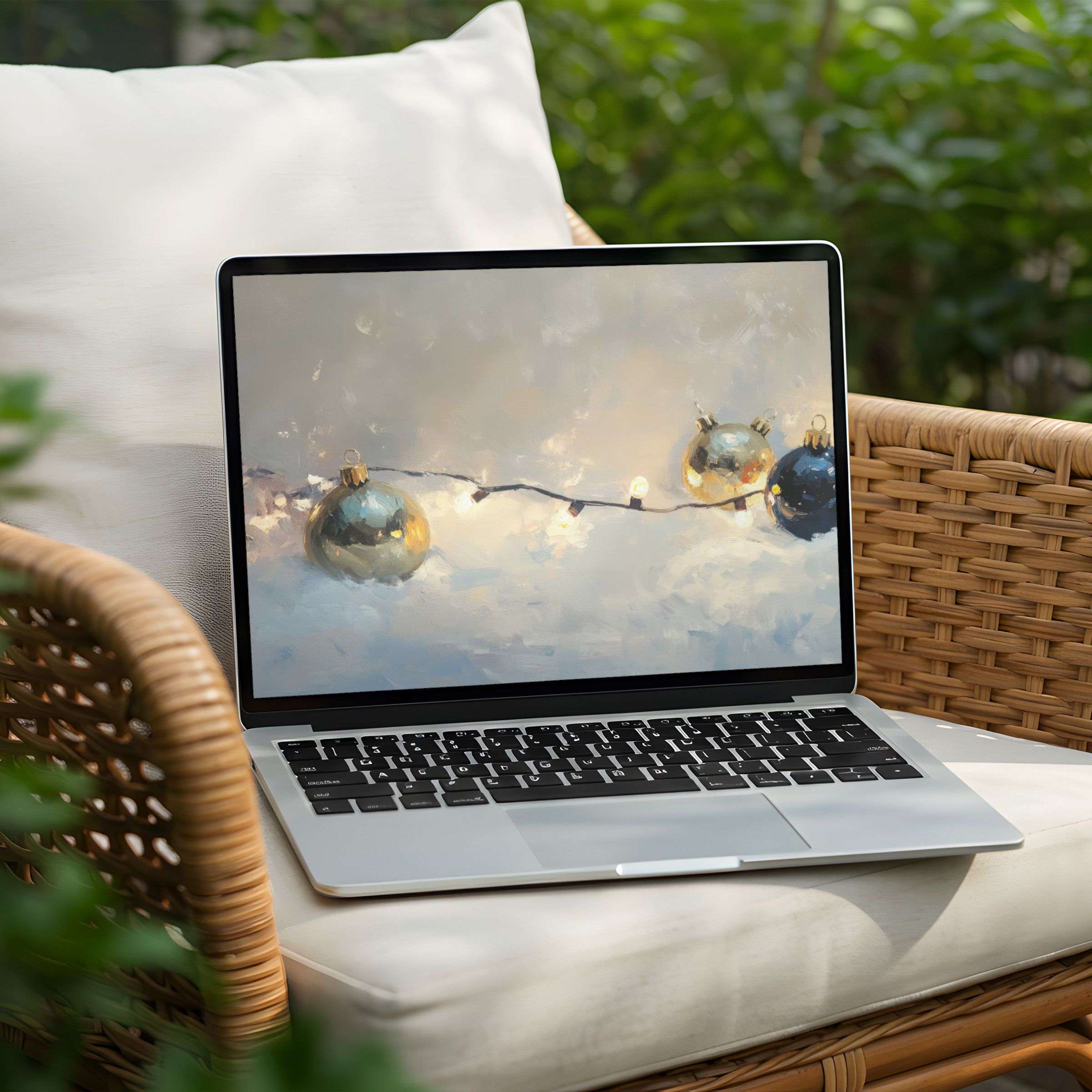 Elegant and calming digital art on a Laptop creates a perfect desktop background for your PC Instant download for inspiration