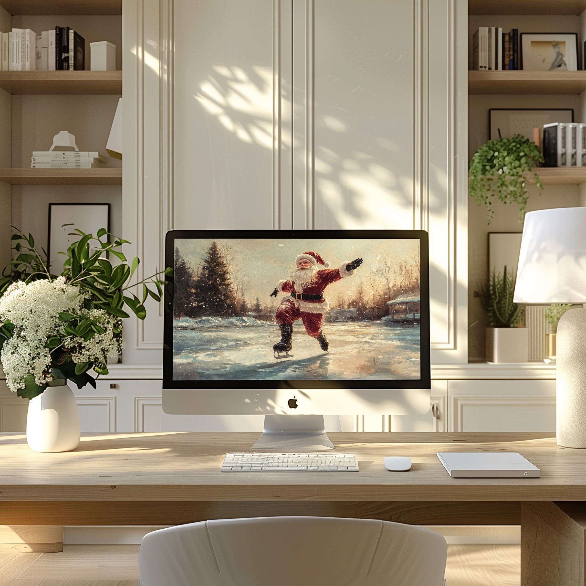 Inspire elegance in your modern home office with this serene winter wallpaper for computer, ideal for PC and laptop users