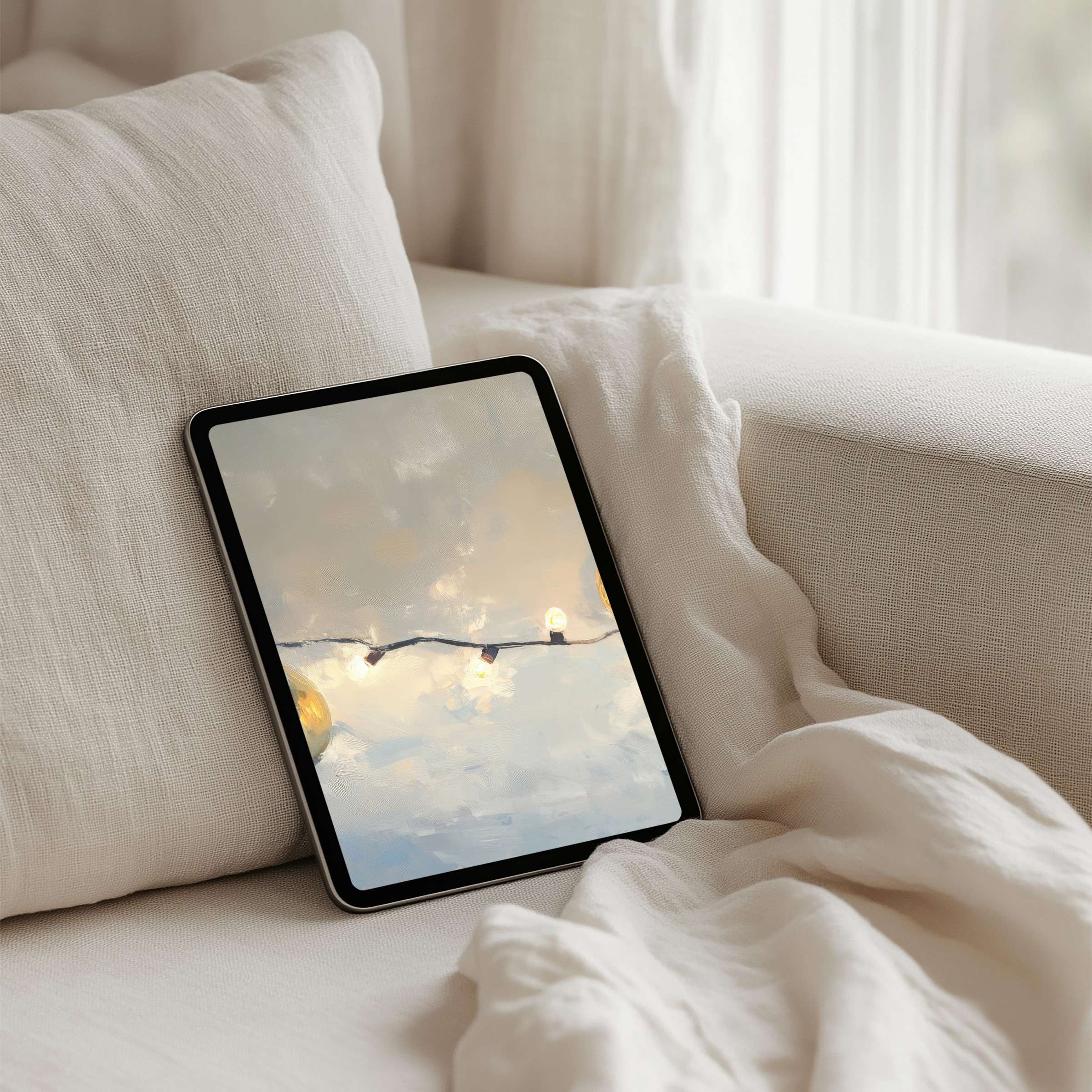 Elegant iPad background of soft lighting inspires calm and mindfulness perfect for all tablets with instant download available
