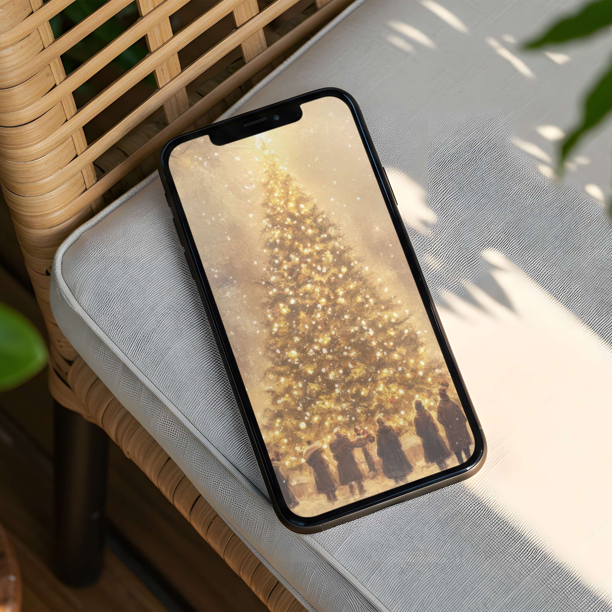 Elegant iPhone background with a serene glowing tree creates calm inspiration perfect for instant download on any phone