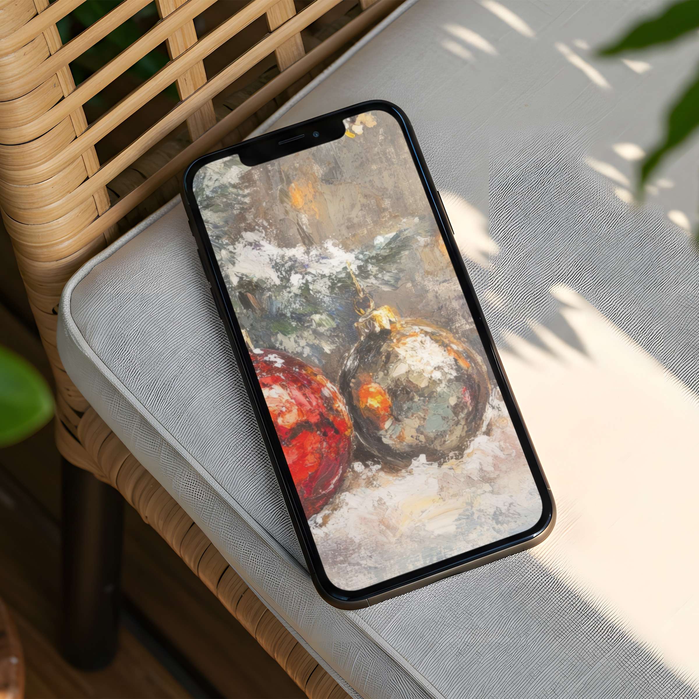 Elegant hand-painted ornaments offer a tranquil iPhone background for instant download on any phone inspiring calm and mindfulness