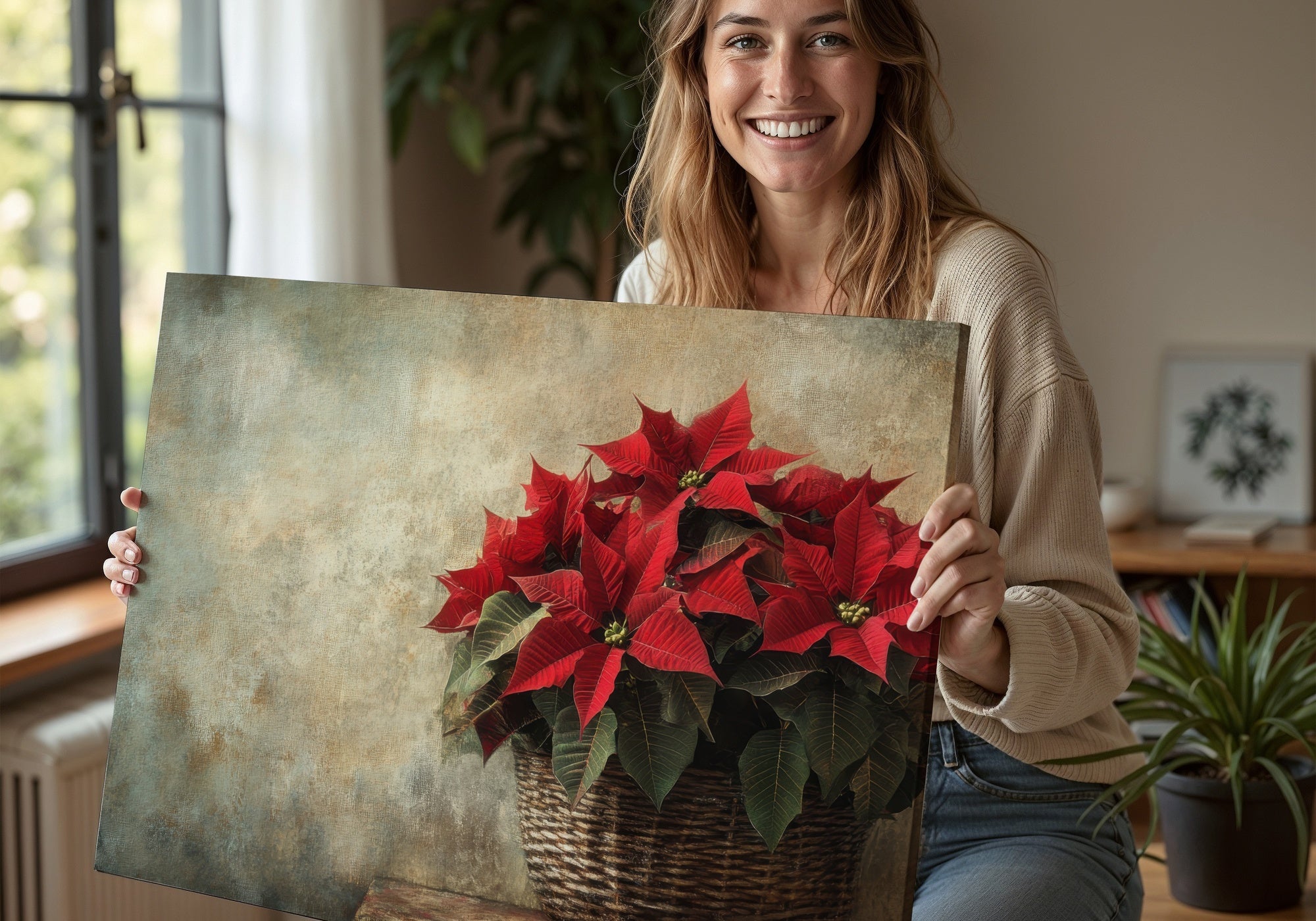 Christmas_Downloadable_Art_with_Poinsetta