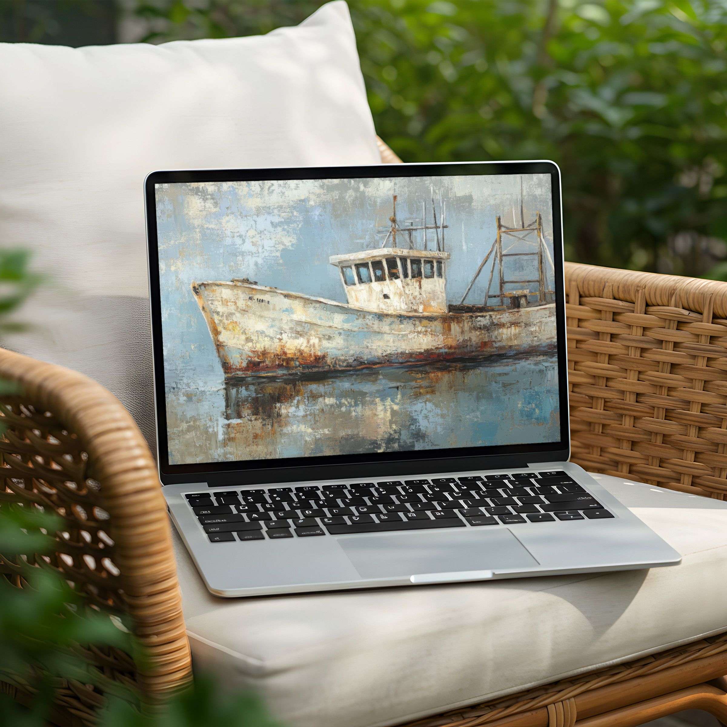 Elegant abstract boat art for your desktop background boosts mindfulness and inspiration Perfect for PC or Laptop instant download
