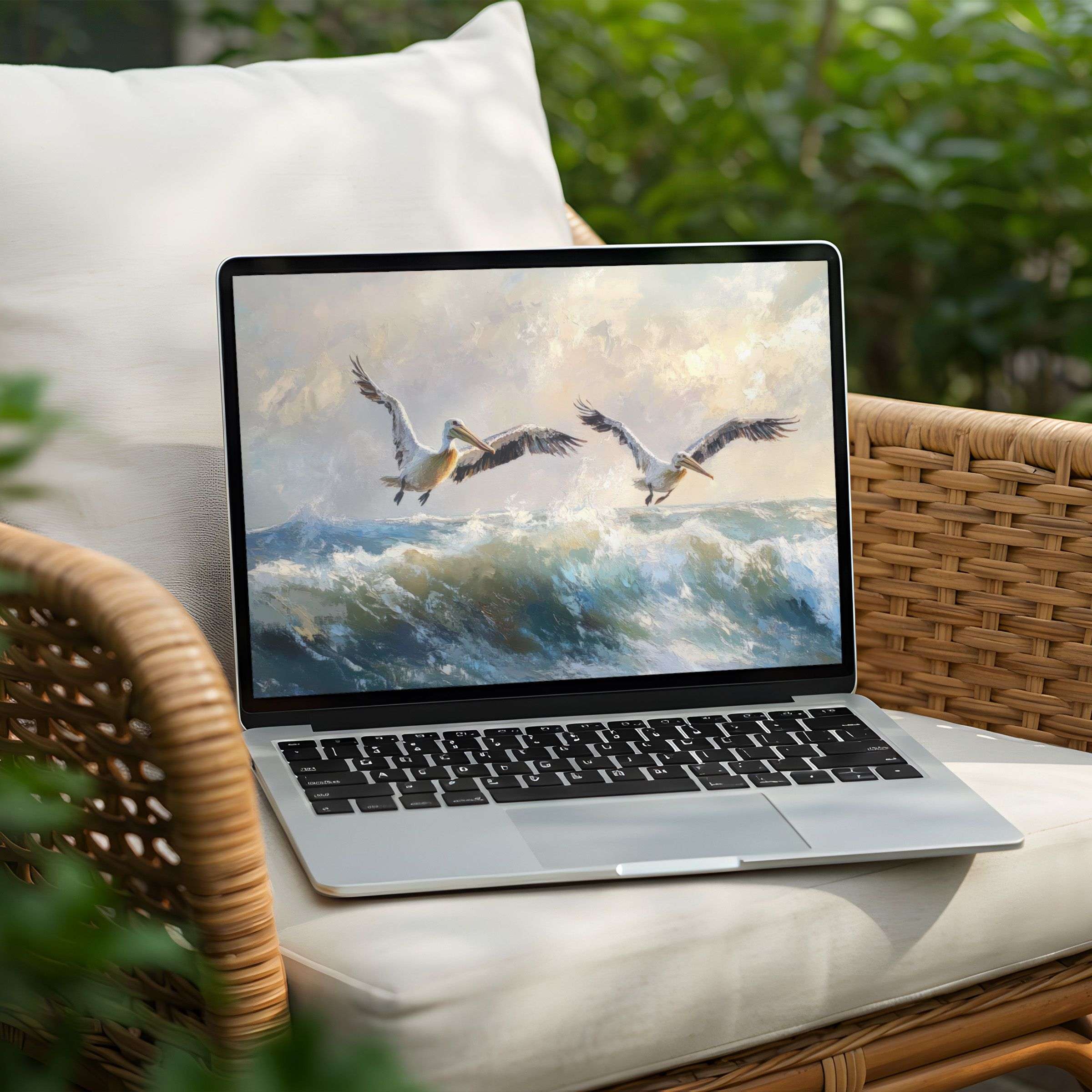 Inspire calm with this elegant ocean scene desktop background for PC or Laptop Instant download for mindful design enthusiasts