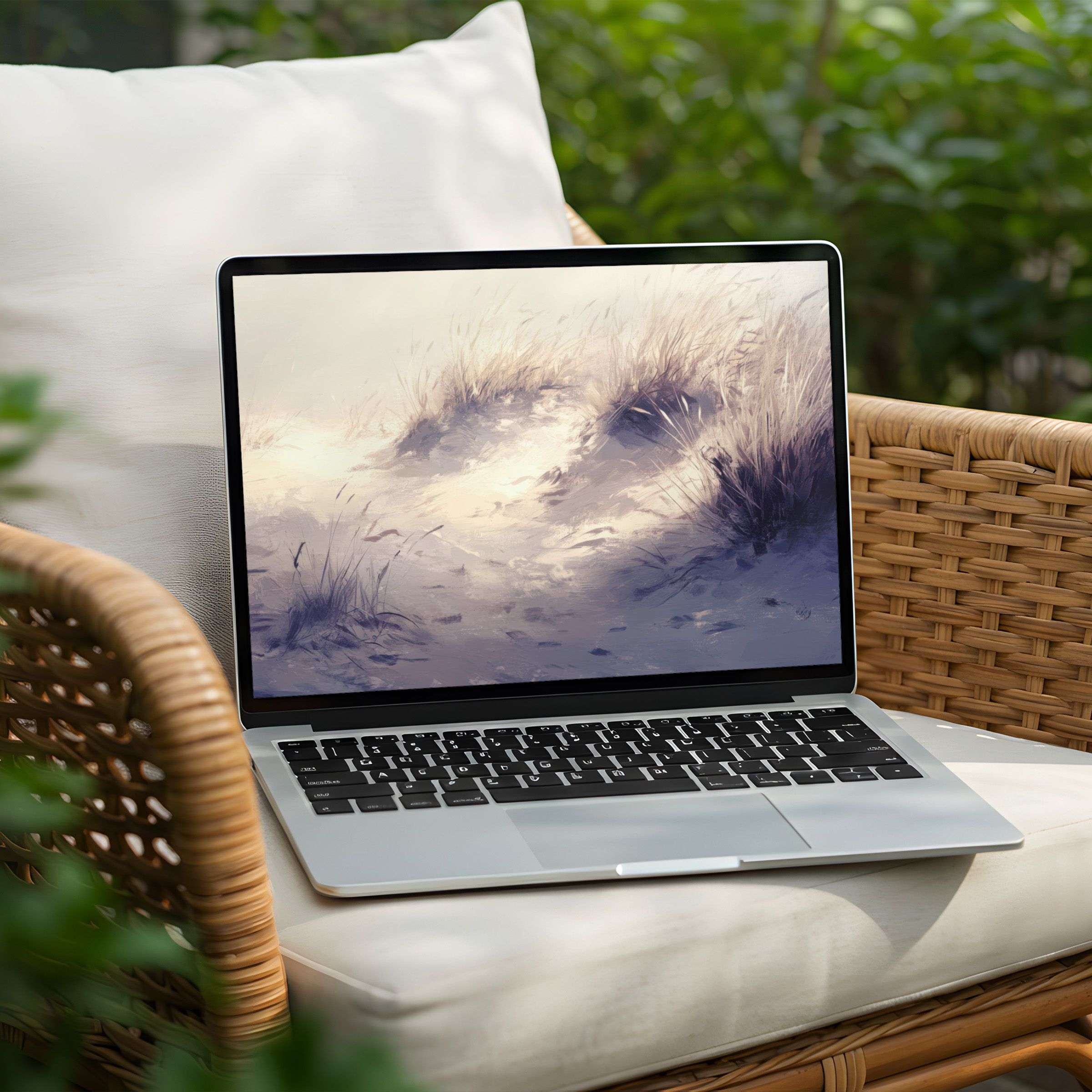 Calming sandy dunes desktop background for PC and Laptop, an elegant instant download inspiring mindfulness and aesthetic calm