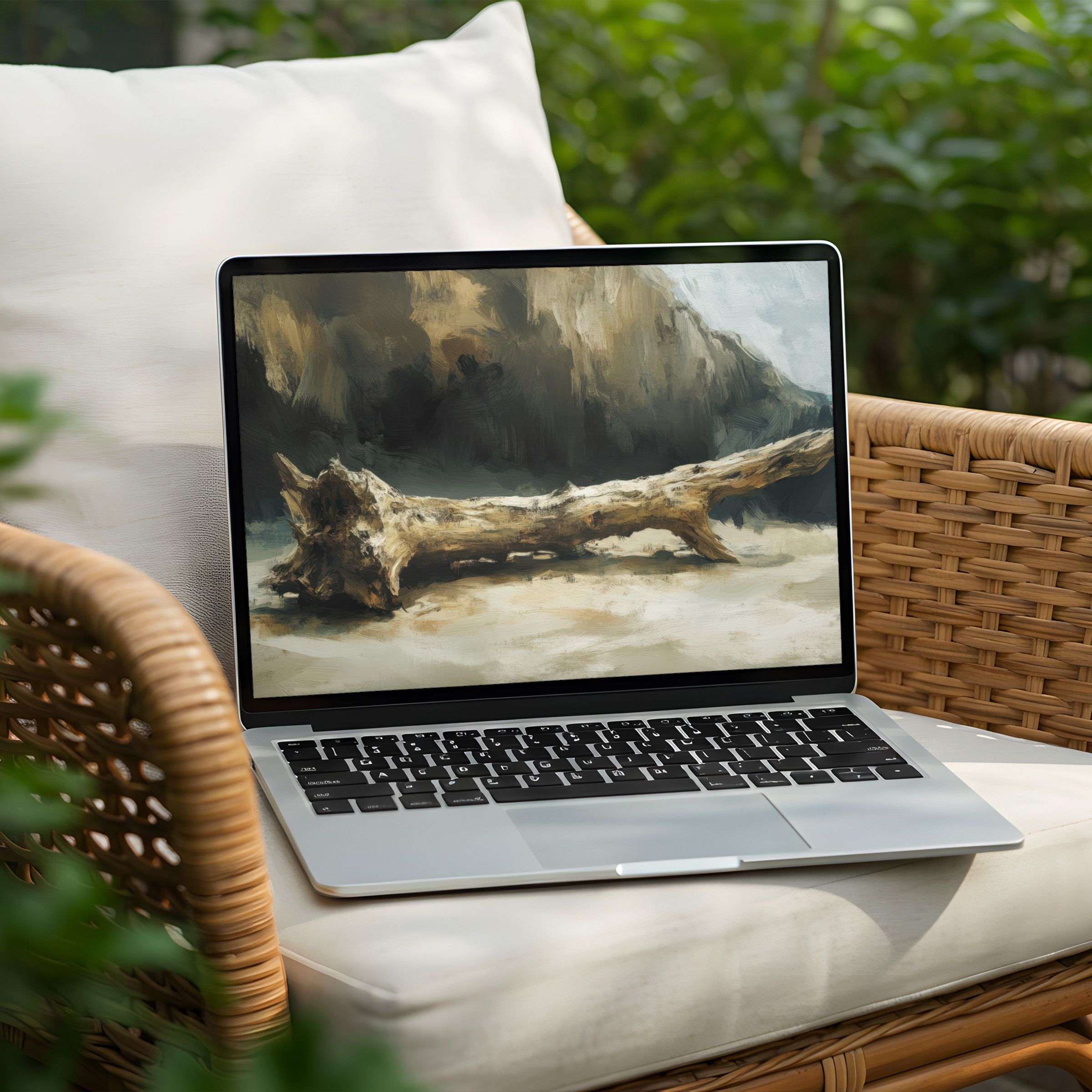 Elegant desktop background in earthy tones for instant download on PC or Laptop inspiring calm and mindfulness