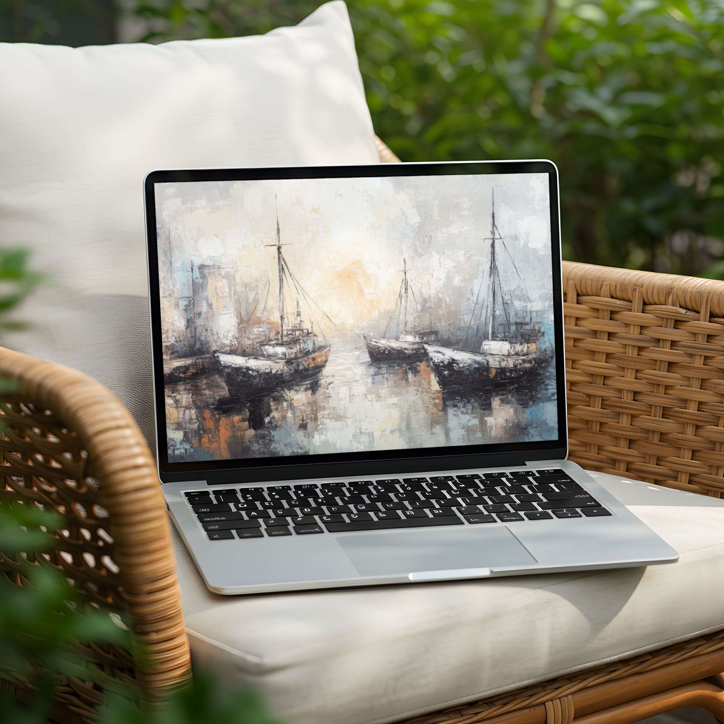 Serene sailboat desktop background for instant download on PC or laptop evokes calm and elegance for mindful design lovers