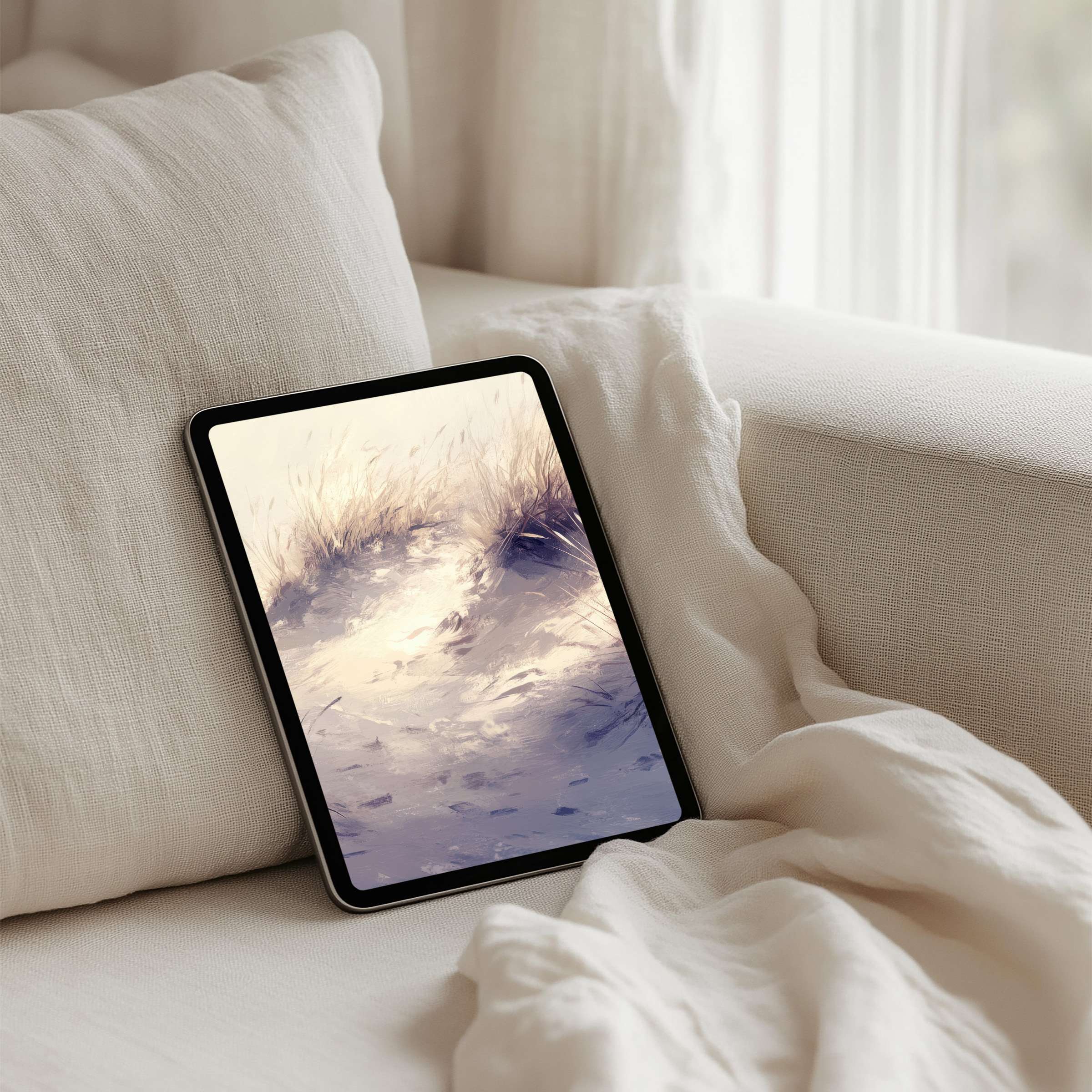 Tranquil art of serene dunes graces this iPad background for instant download, perfect for any tablet to inspire calm elegance
