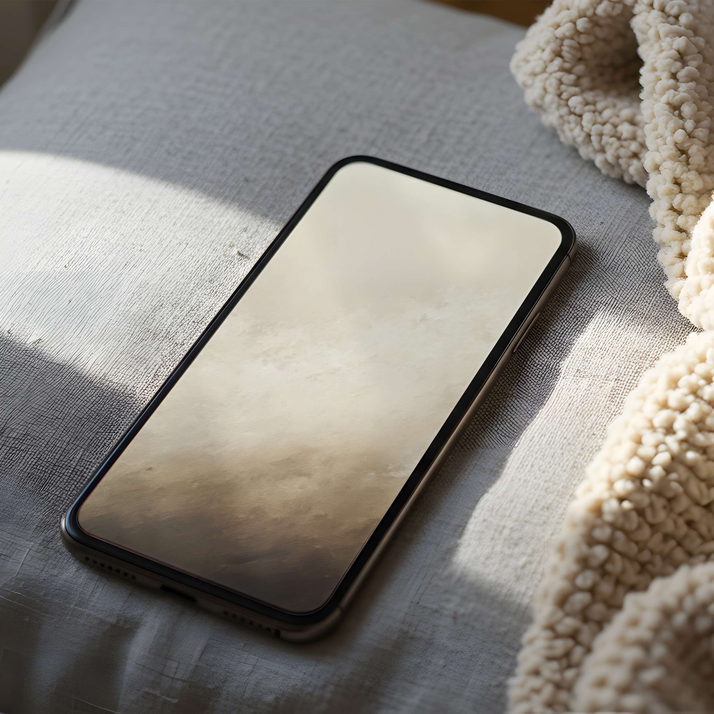 Elegant phone wallpaper in soft beige tones, perfect for iPhone and android phones, offers high resolution and peaceful ambiance