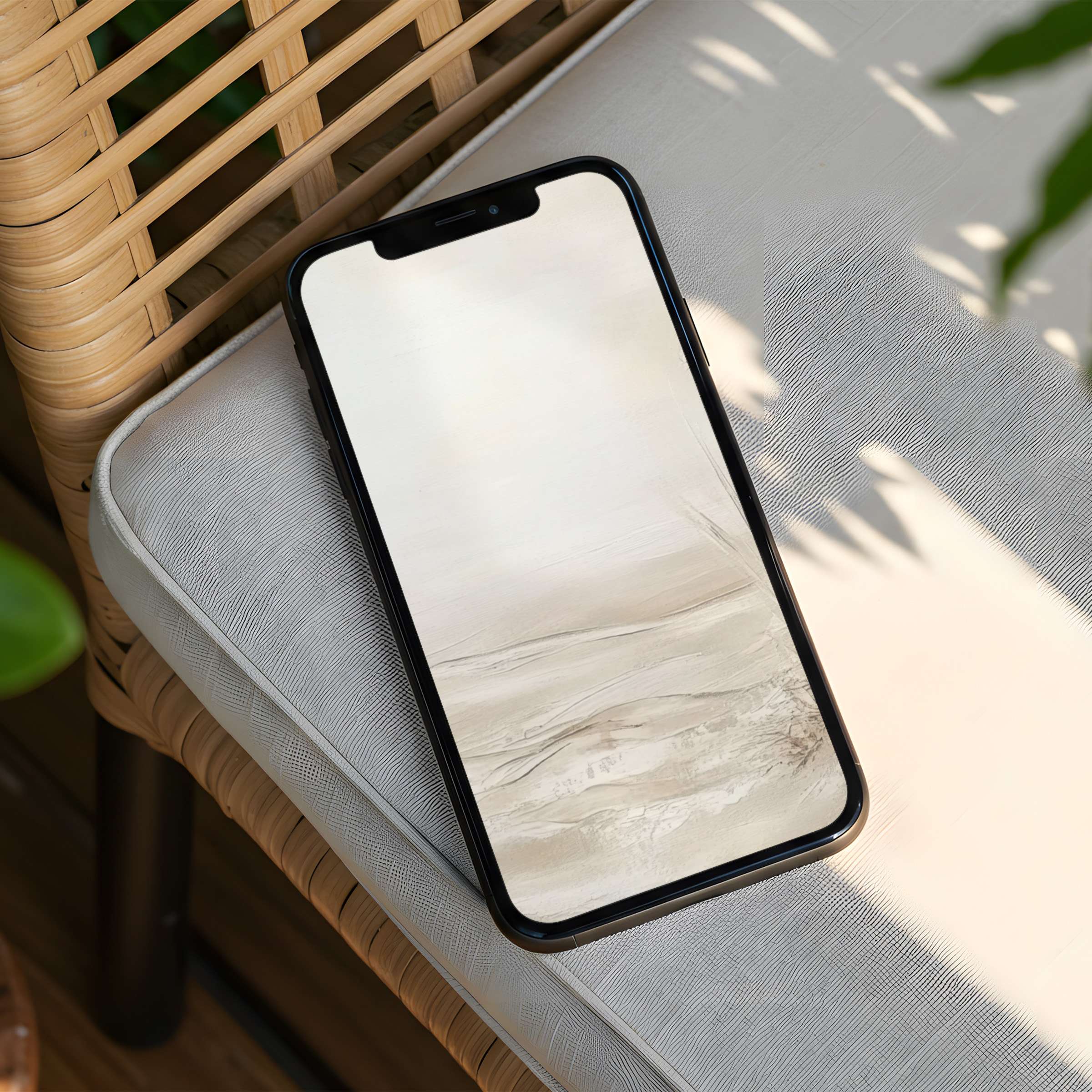 Serene iPhone background in soft beige tones brings elegance and calm to your phone instant download for iPhone and Android users