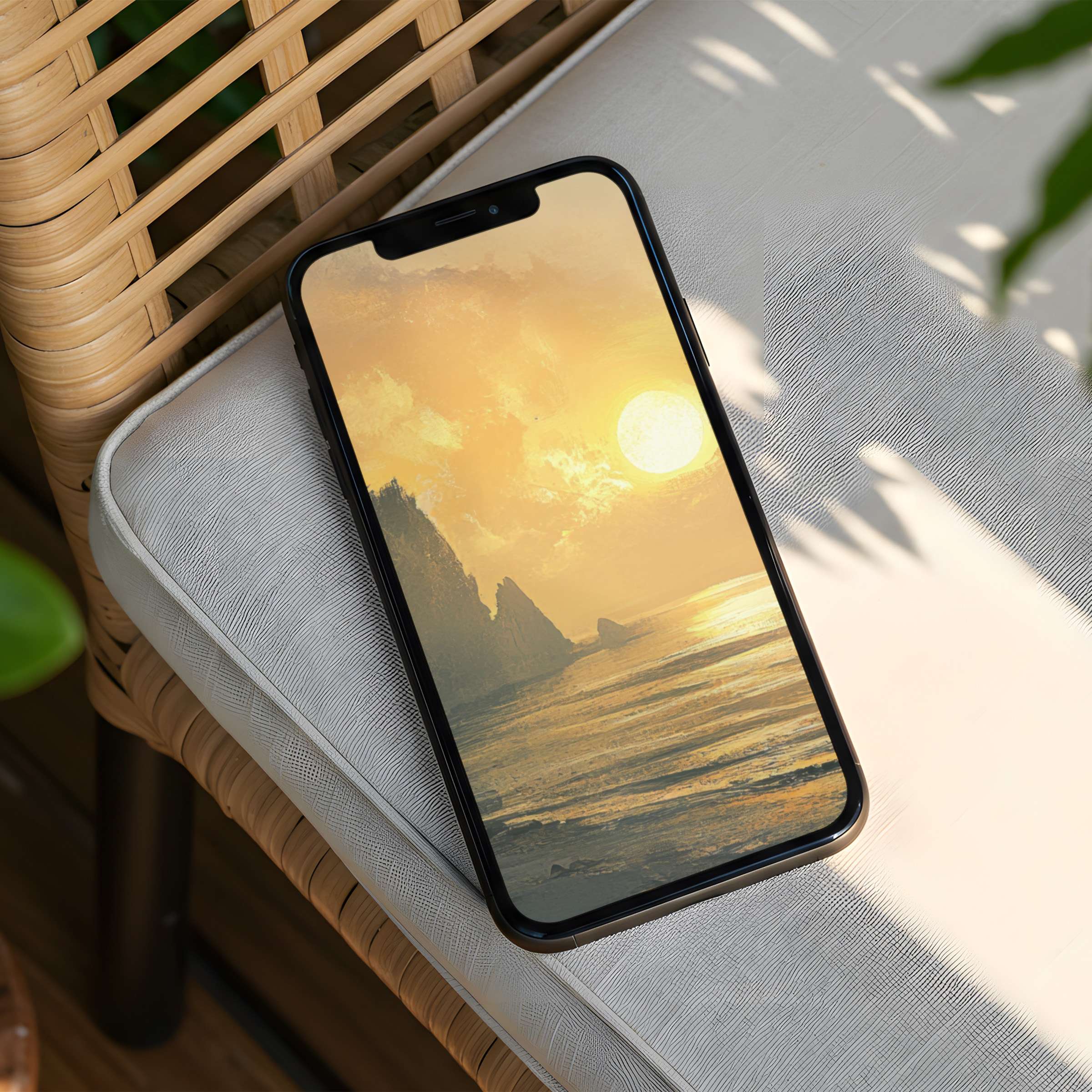 Download this serene ocean sunset iPhone background for an instant download that elevates phone aesthetics and inspires mindfulness