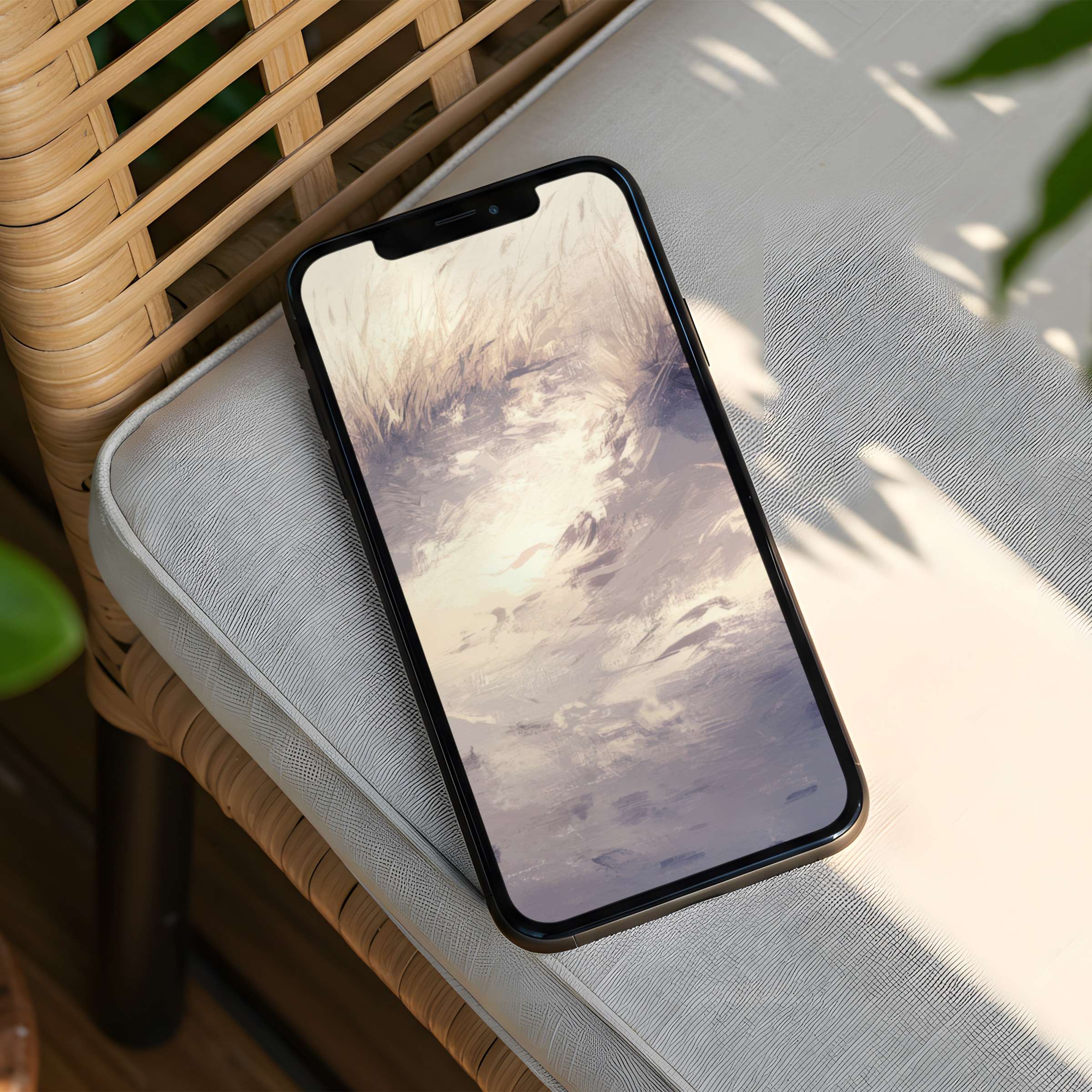 Elegant iPhone background featuring soft abstract art in soothing neutrals for phones offering instant download for mindfulness