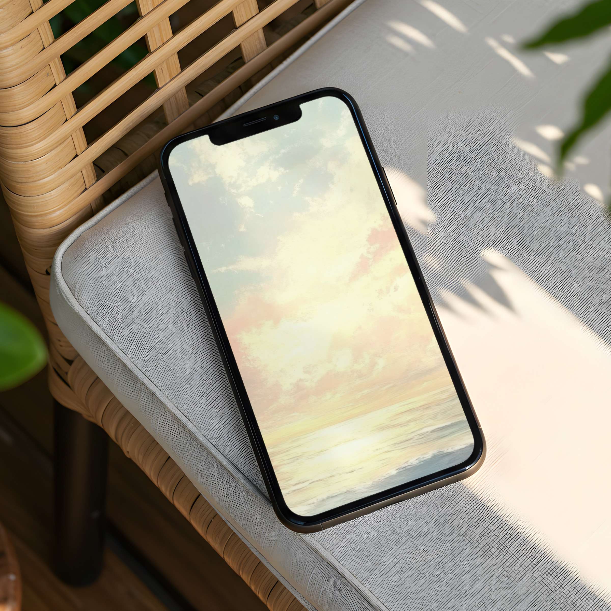 Elegant watercolor sunset iPhone background for instant download brings calm and inspiration to any phone with a serene aesthetic