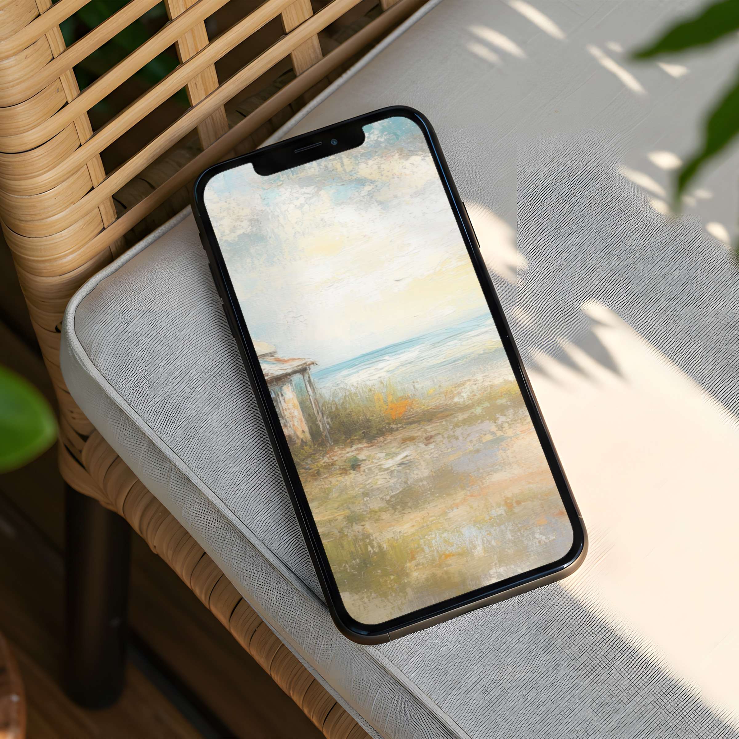 Elegant coastal scene iPhone background for instant download infuses calm and mindfulness to your phone enhancing your daily inspiration