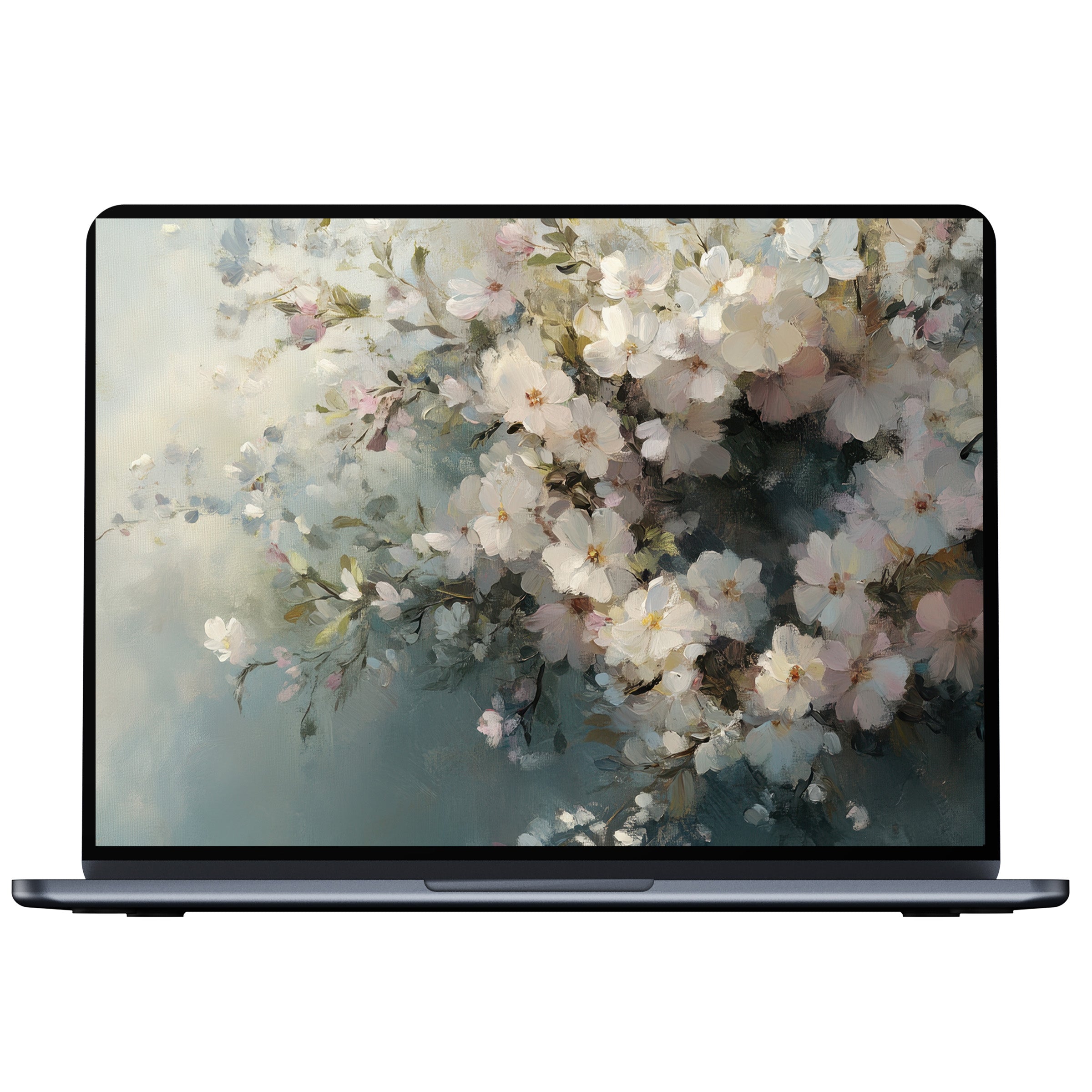 Elegant easter desktop wallpaper with serene floral art enhances your PC, laptop, or Mac Digital download for mindful aesthetics