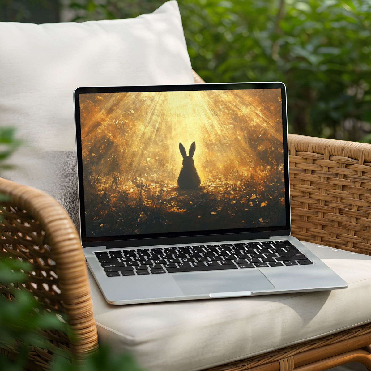 Elevate your PC or Laptop with a calming desktop background for instant download; golden hues inspire elegance and mindfulness