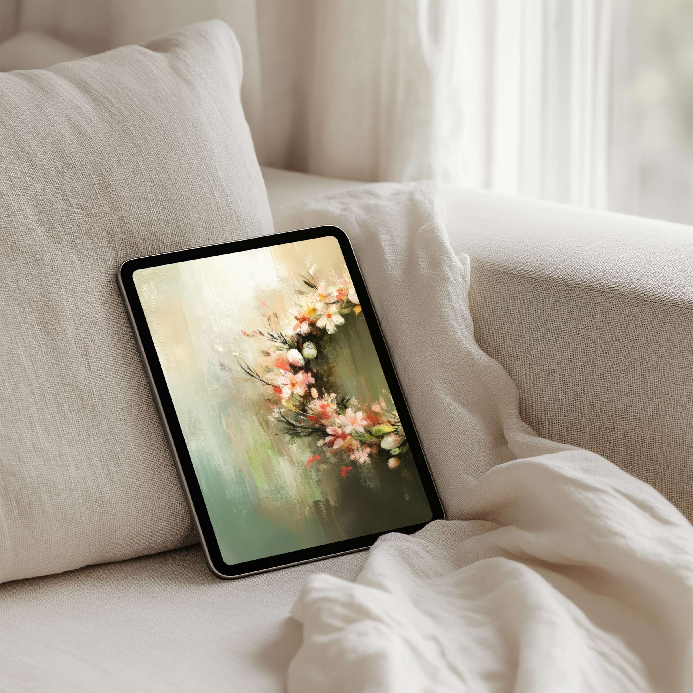 Calming abstract floral iPad background for instant download offers elegance and mindfulness for any tablet user seeking inspiration
