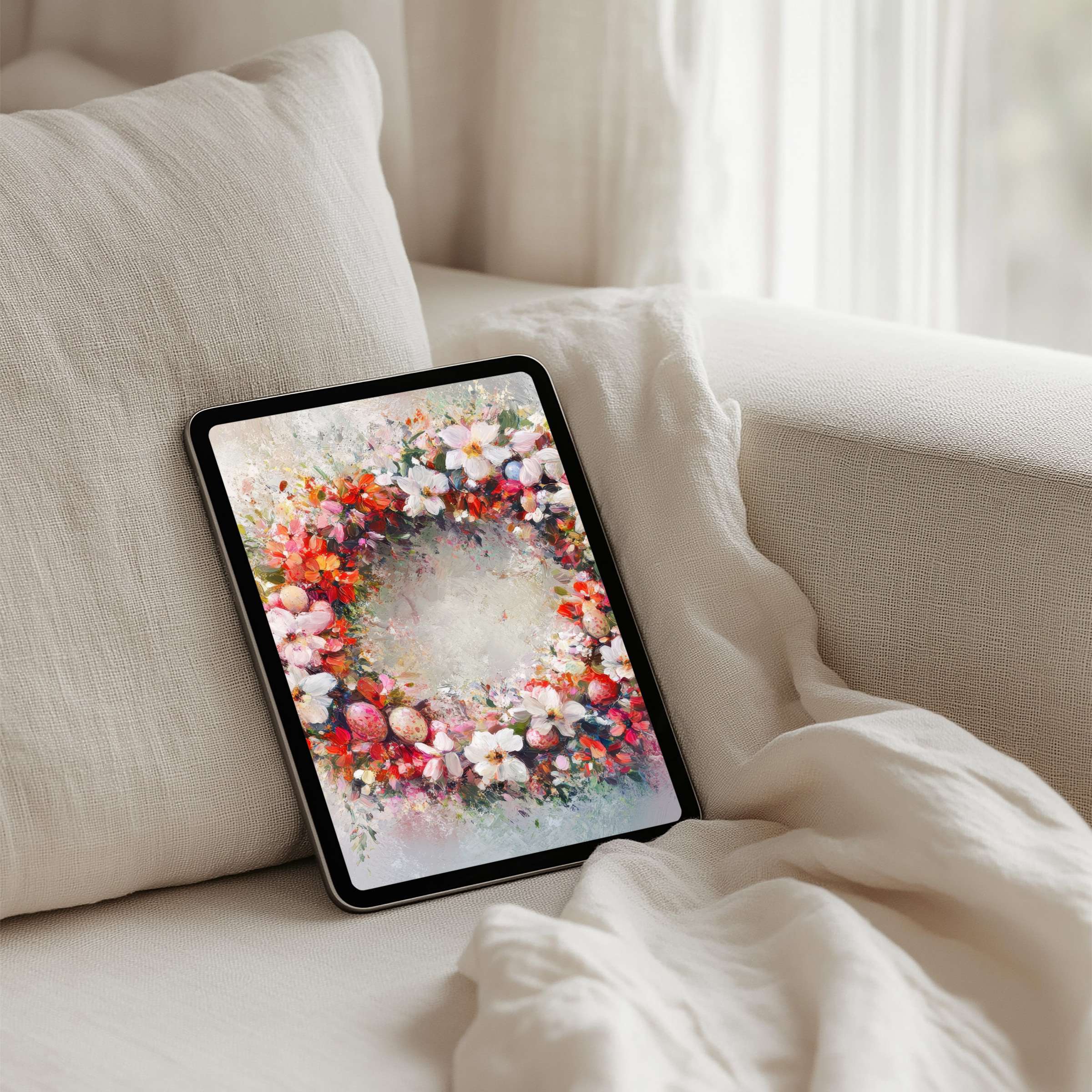 Elegant floral iPad background for instant download fills your tablet with calm, aesthetic inspiration and mindfulness in soft hues