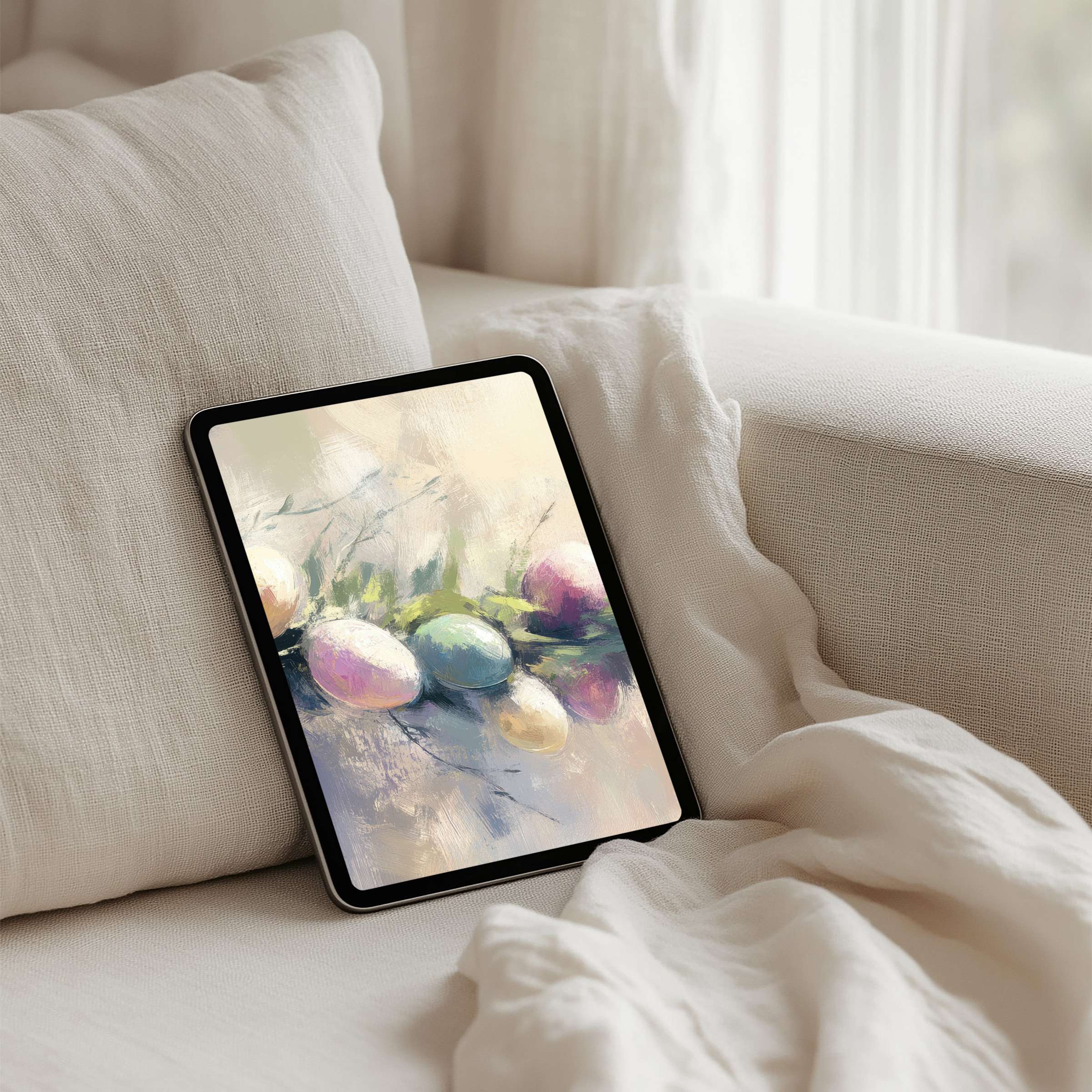 Elegant pastel floral art iPad background for calm, mindful inspiration fits tablet screens perfectly with instant download