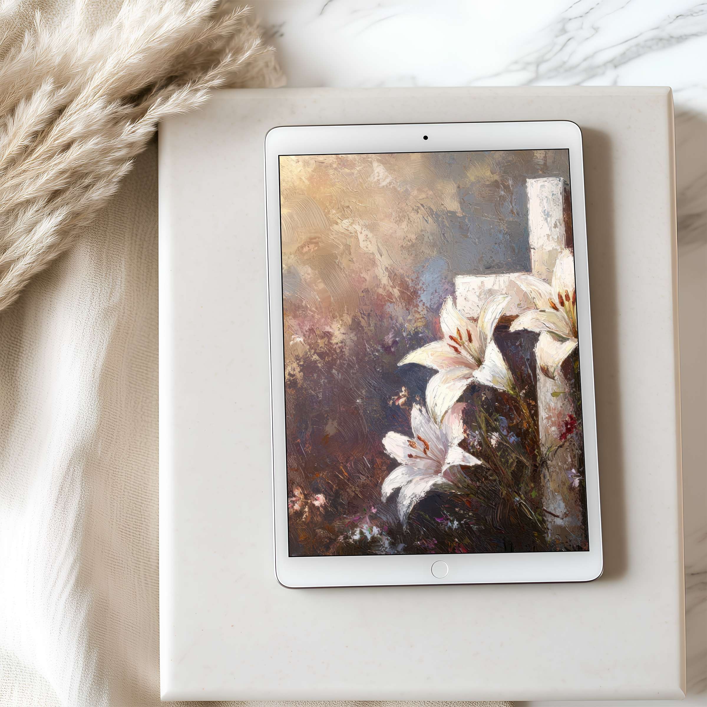 Elegant floral art tablet wallpaper in high resolution enhances your iPad with calm elegance perfect for digital download upgrade